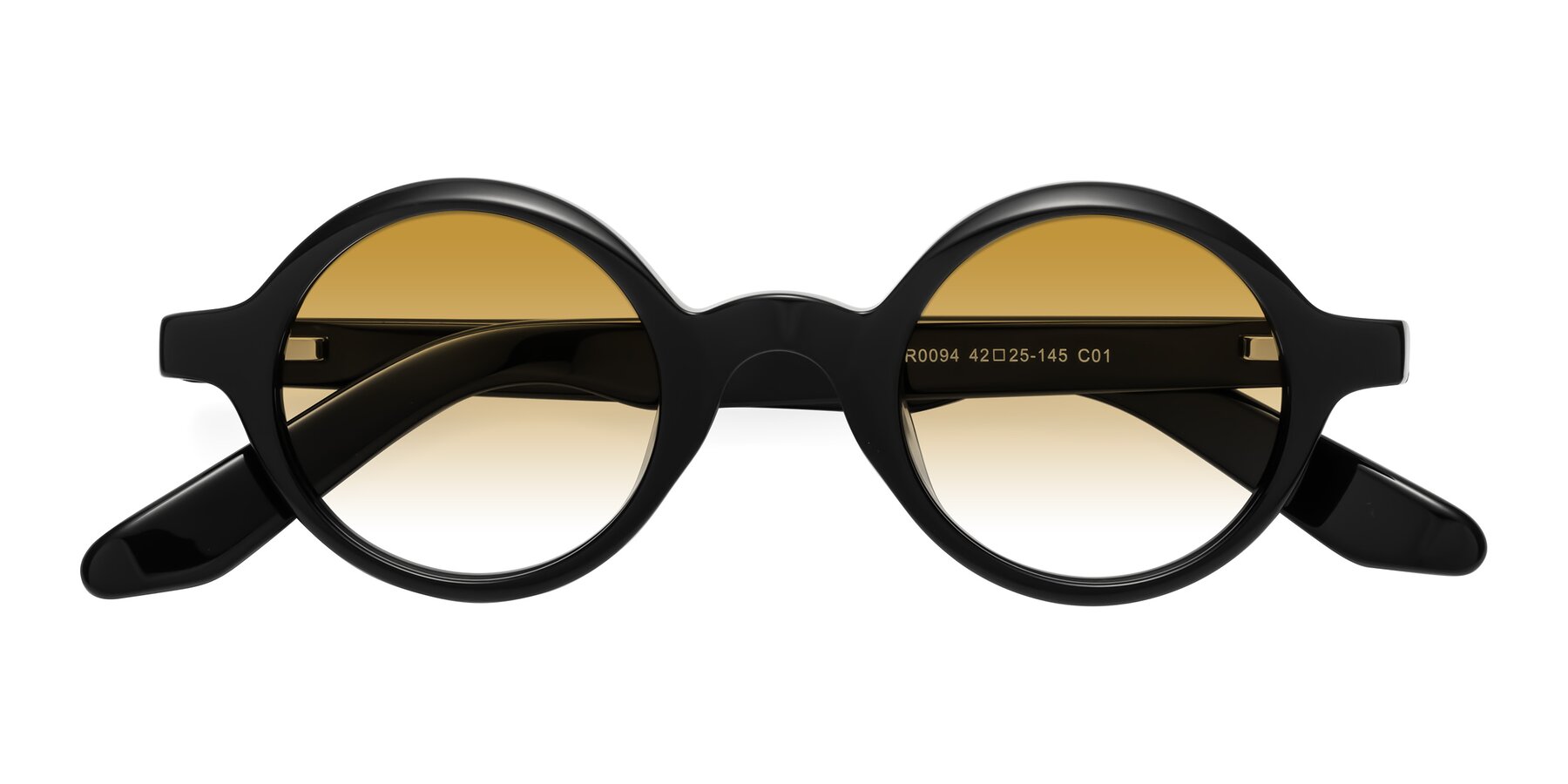 Folded Front of School in Black with Champagne Gradient Lenses