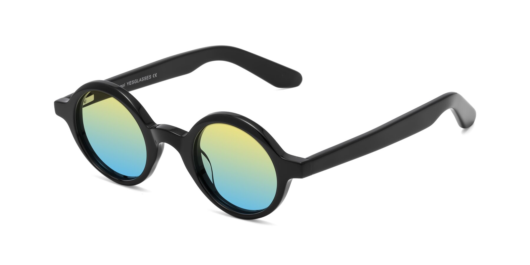 Angle of School in Black with Yellow / Blue Gradient Lenses