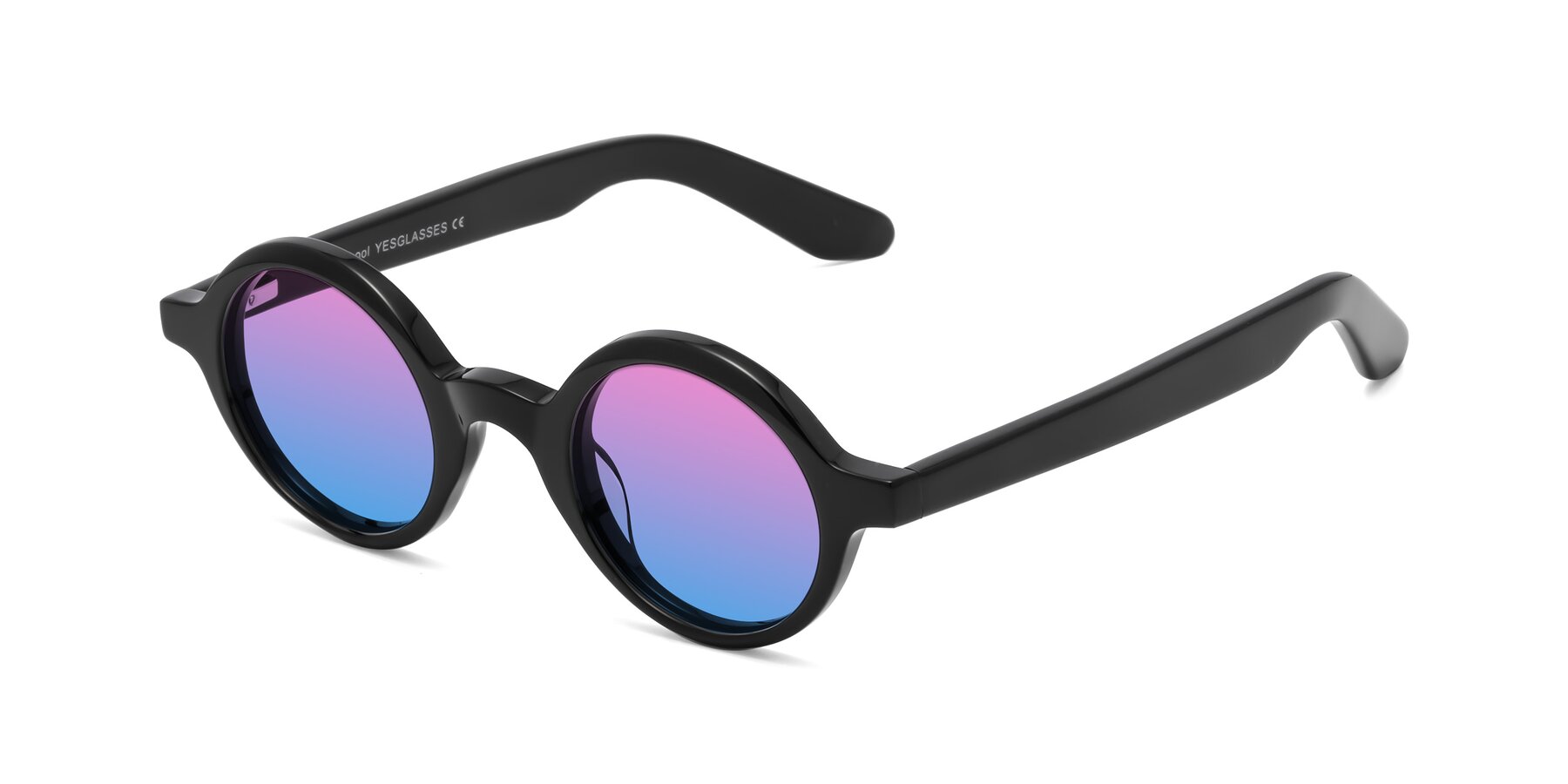 Angle of School in Black with Pink / Blue Gradient Lenses