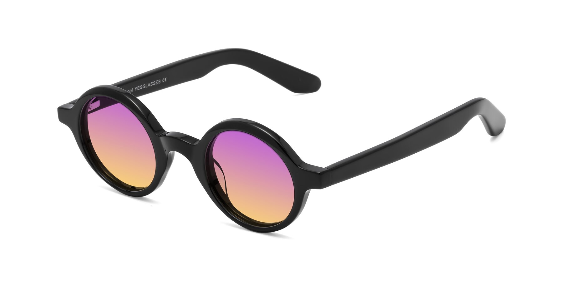 Angle of School in Black with Purple / Yellow Gradient Lenses
