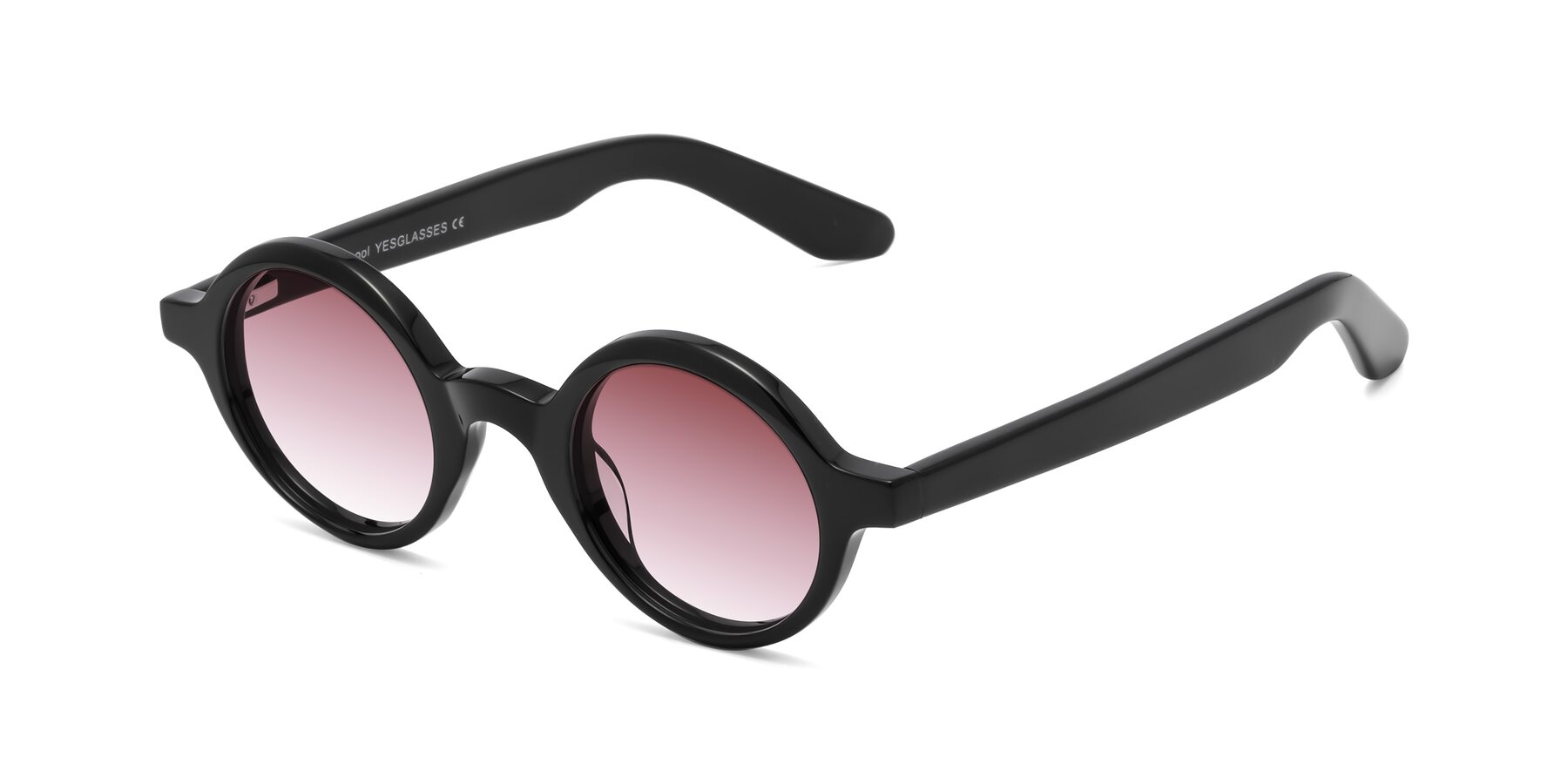 Angle of School in Black with Garnet Gradient Lenses