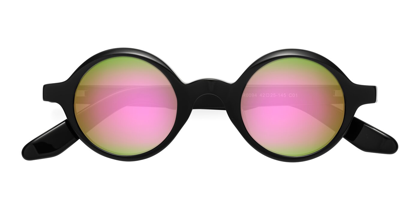 School - Black Flash Mirrored Sunglasses