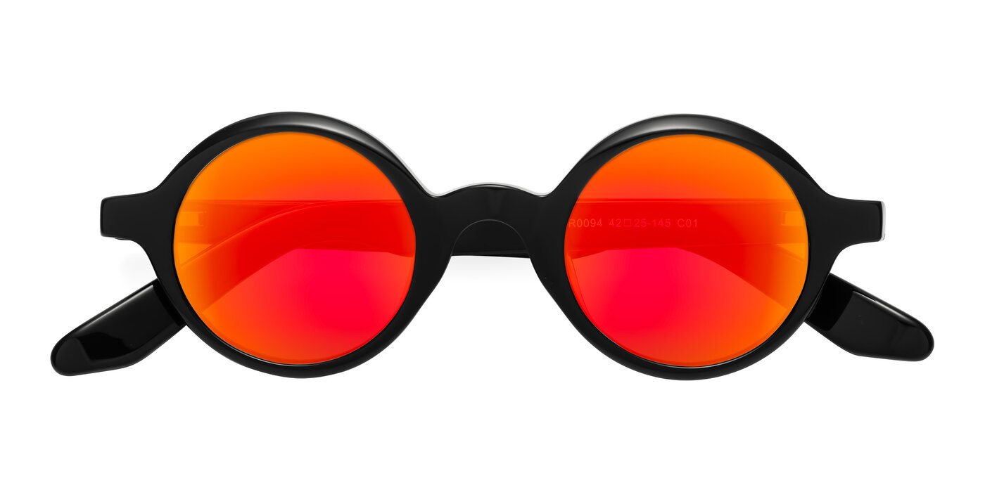 School - Black Flash Mirrored Sunglasses