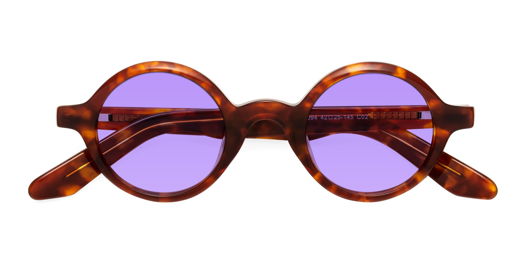 Folded Front of School in Tortoise with Medium Purple Tinted Lenses