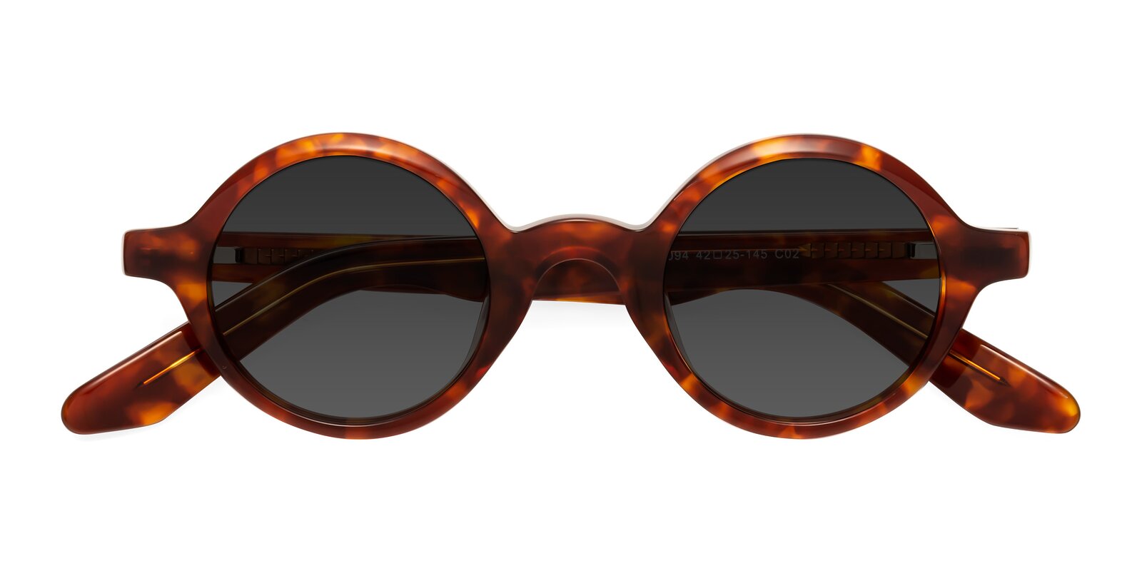 1050~Turtle Printed Rounded Sunglasses main image 1