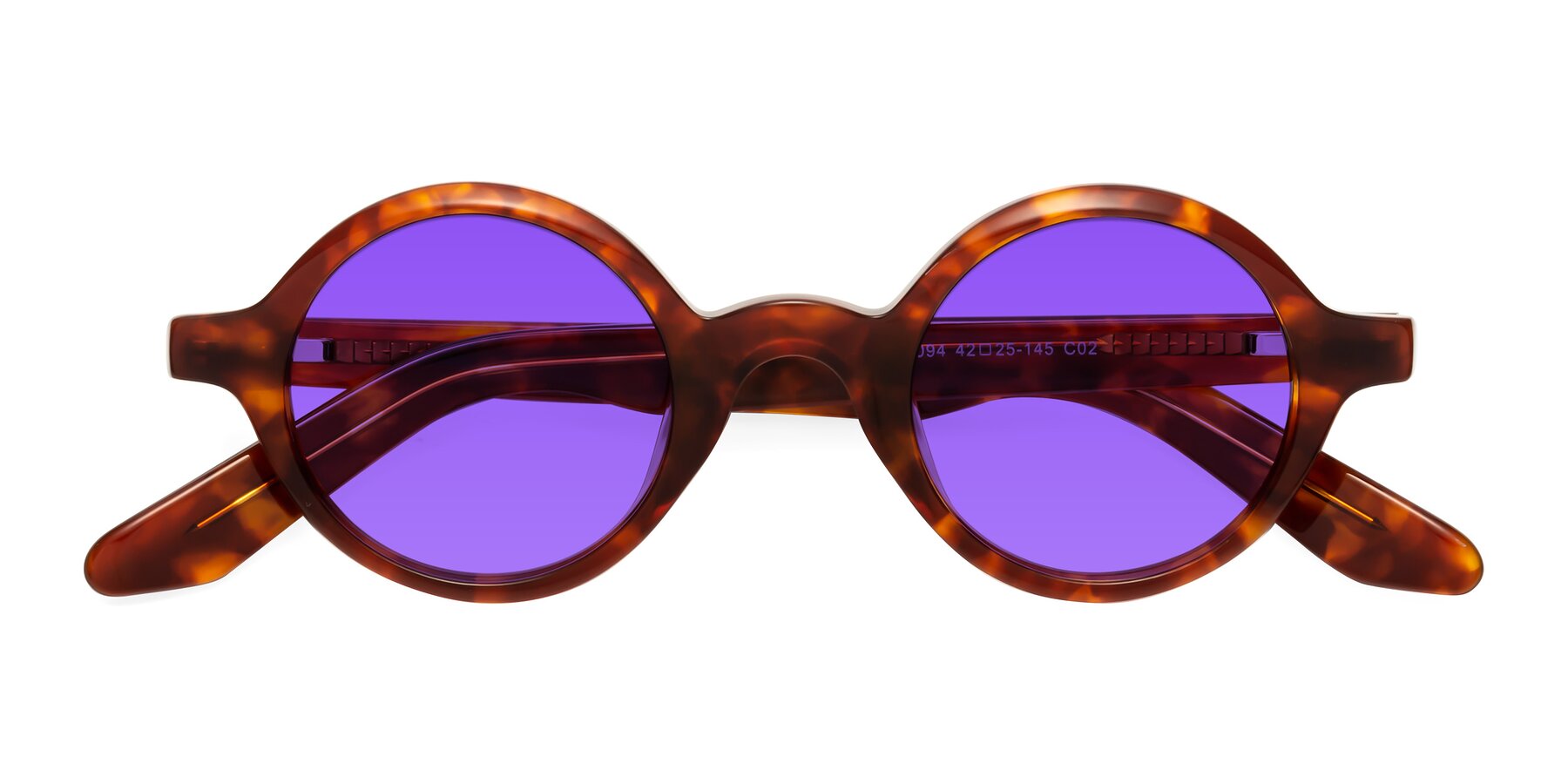 Folded Front of School in Tortoise with Purple Tinted Lenses