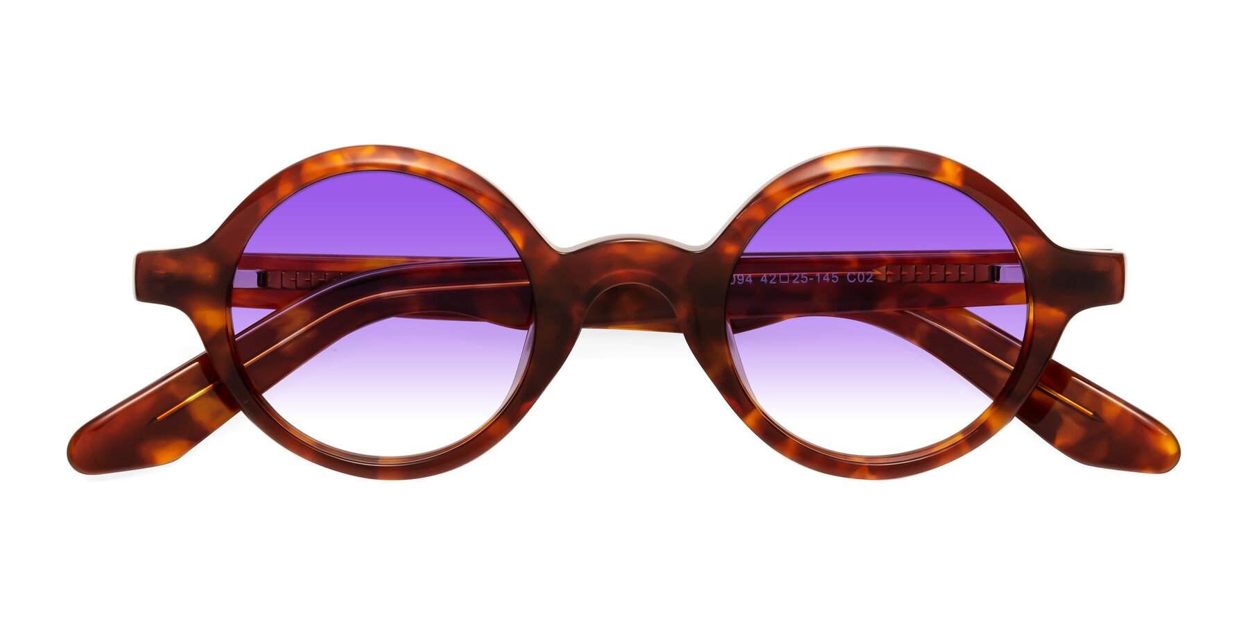 Folded Front of School in Tortoise with Purple Gradient Lenses
