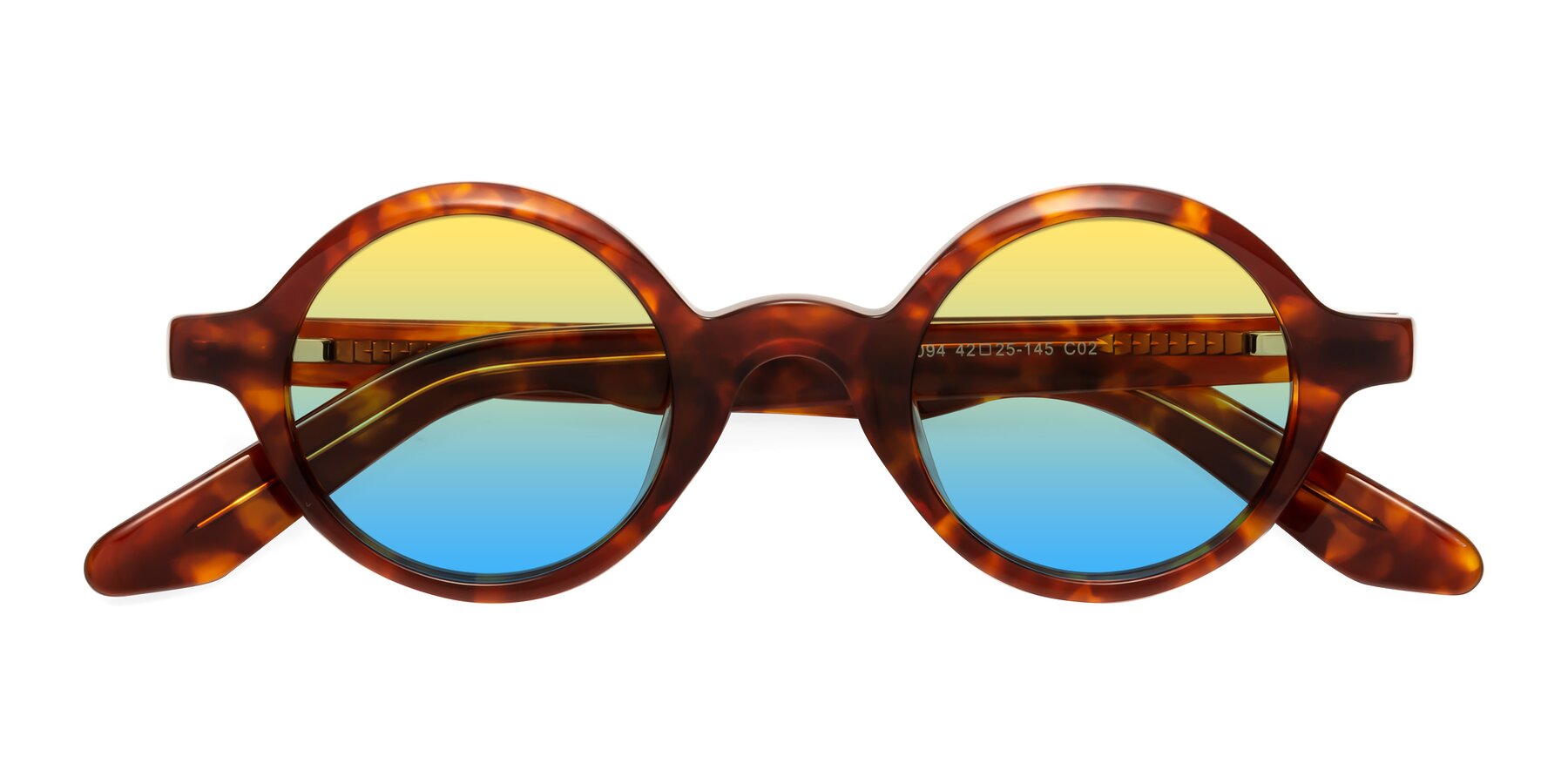 Folded Front of School in Tortoise with Yellow / Blue Gradient Lenses