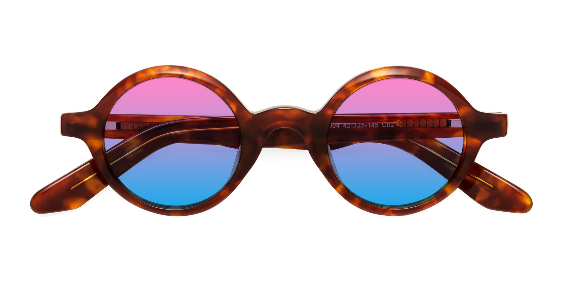 Folded Front of School in Tortoise with Pink / Blue Gradient Lenses
