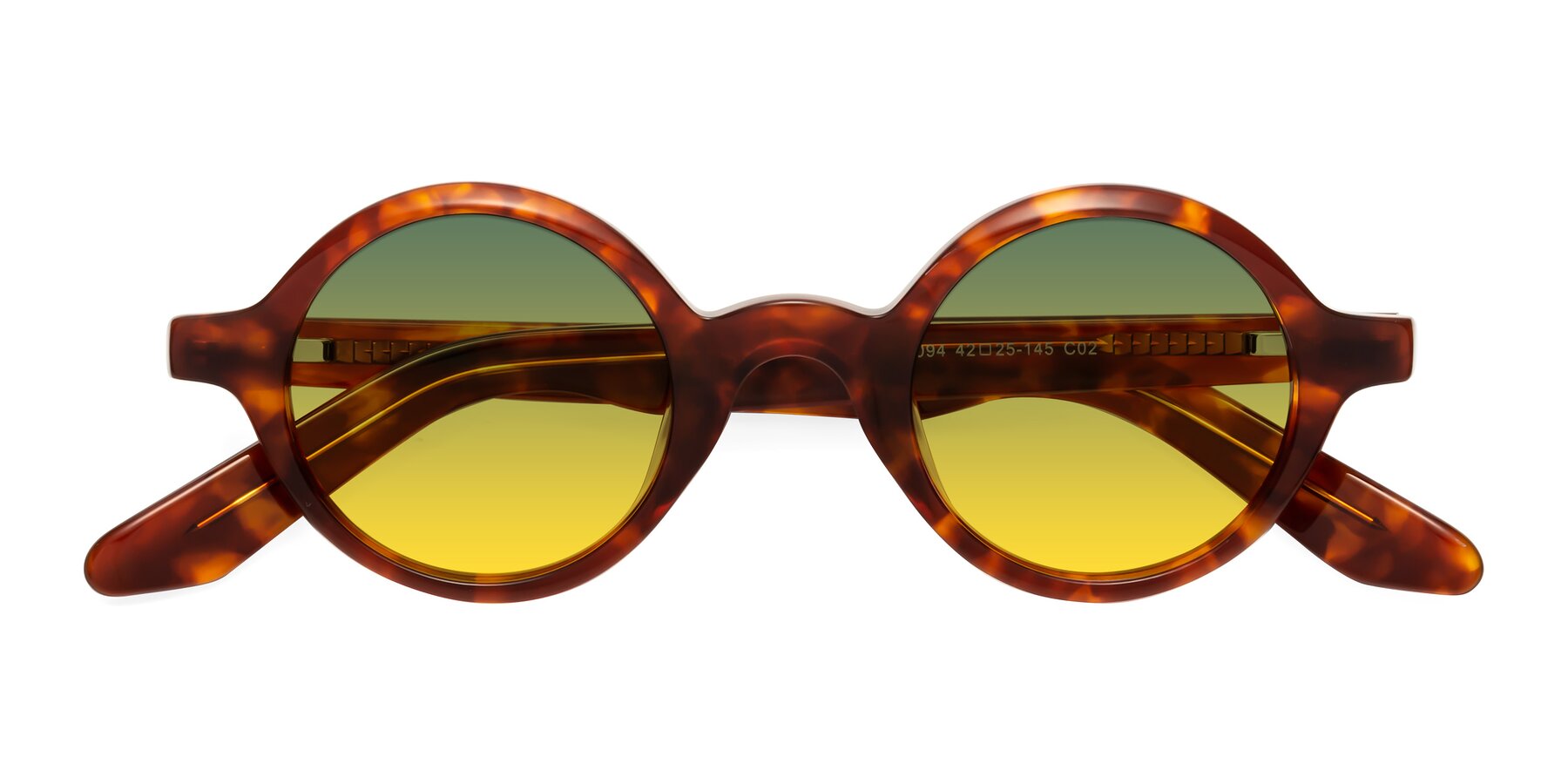Folded Front of School in Tortoise with Green / Yellow Gradient Lenses