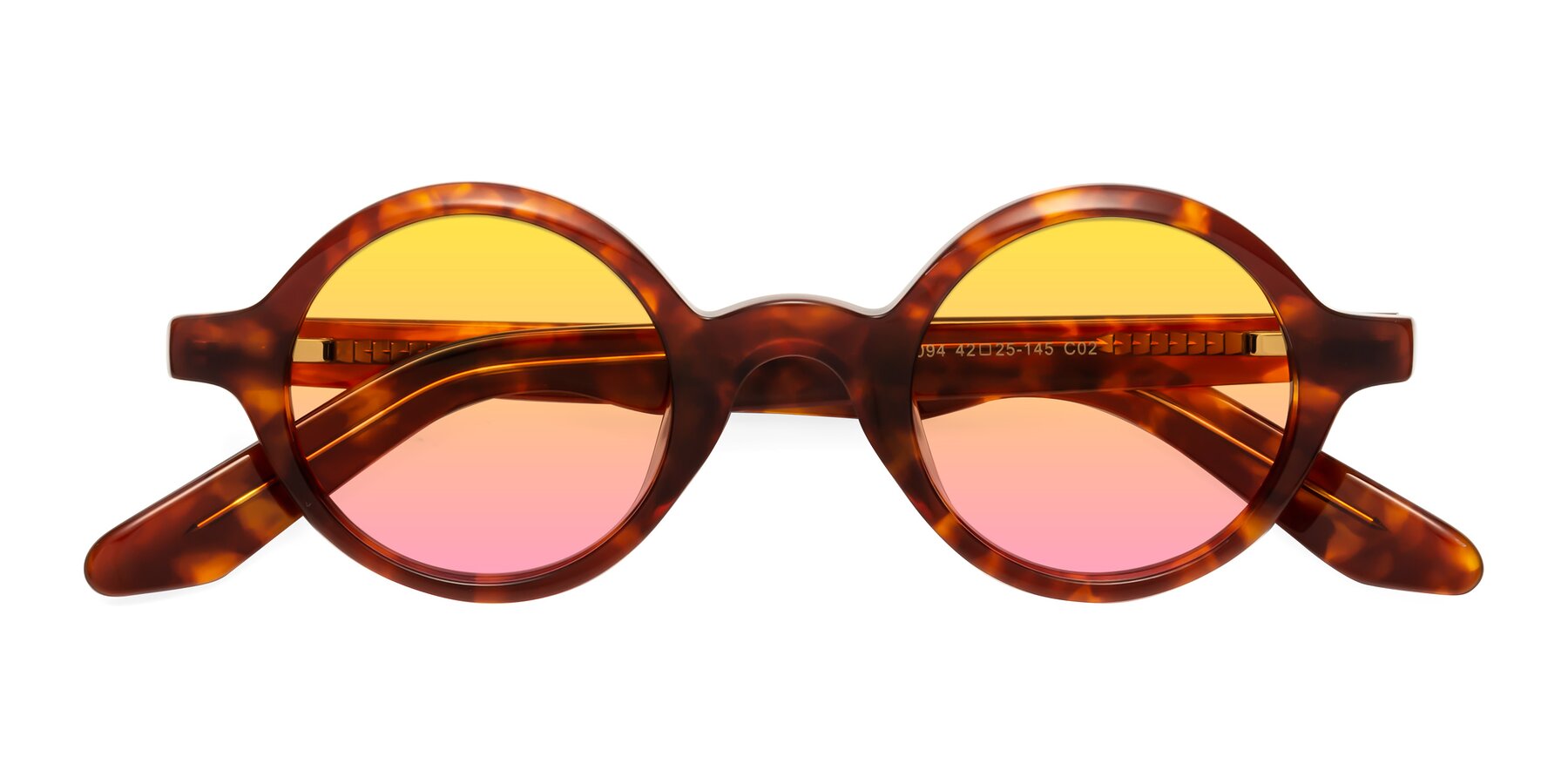 Folded Front of School in Tortoise with Yellow / Pink Gradient Lenses