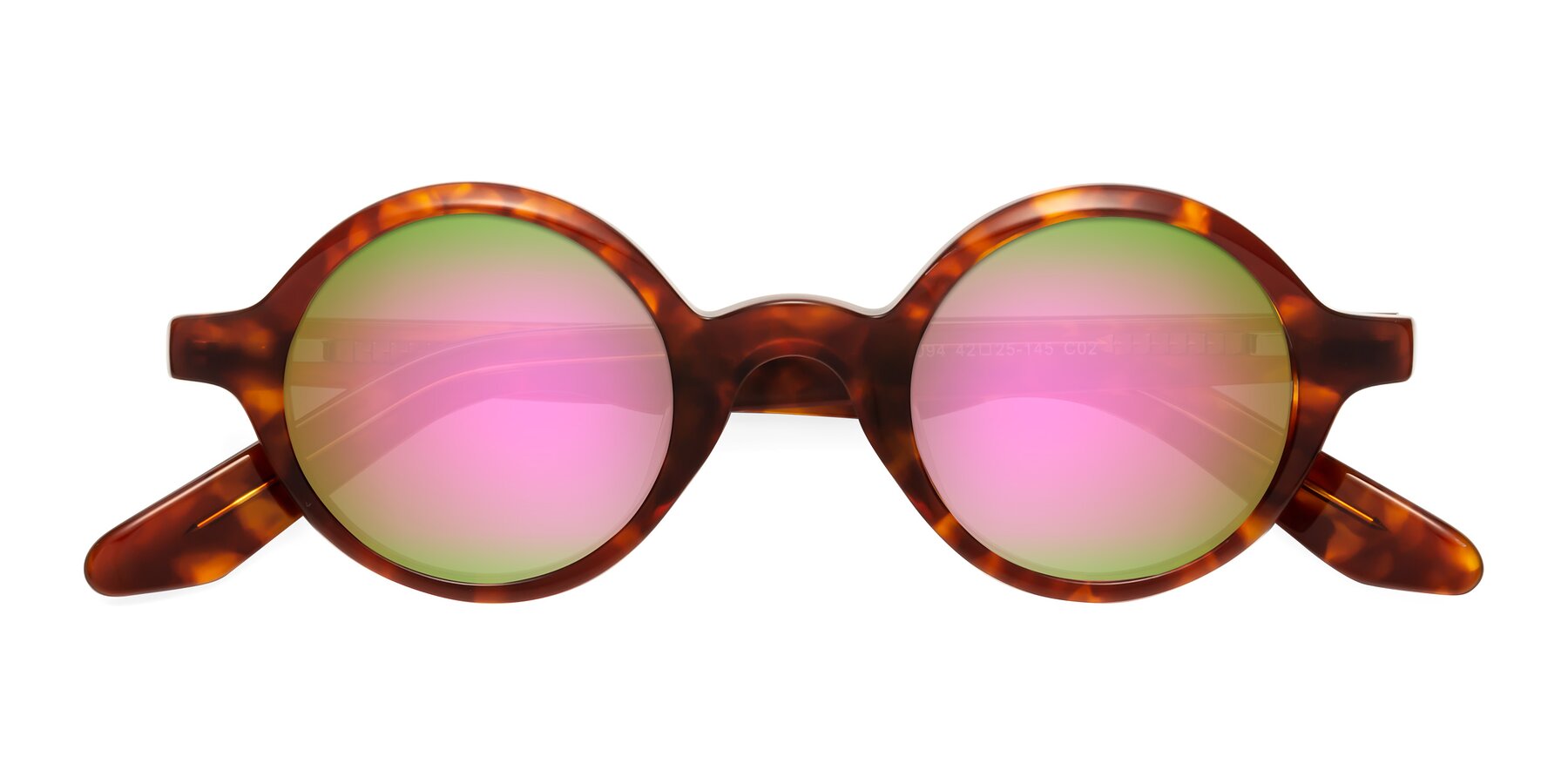 Folded Front of School in Tortoise with Pink Mirrored Lenses