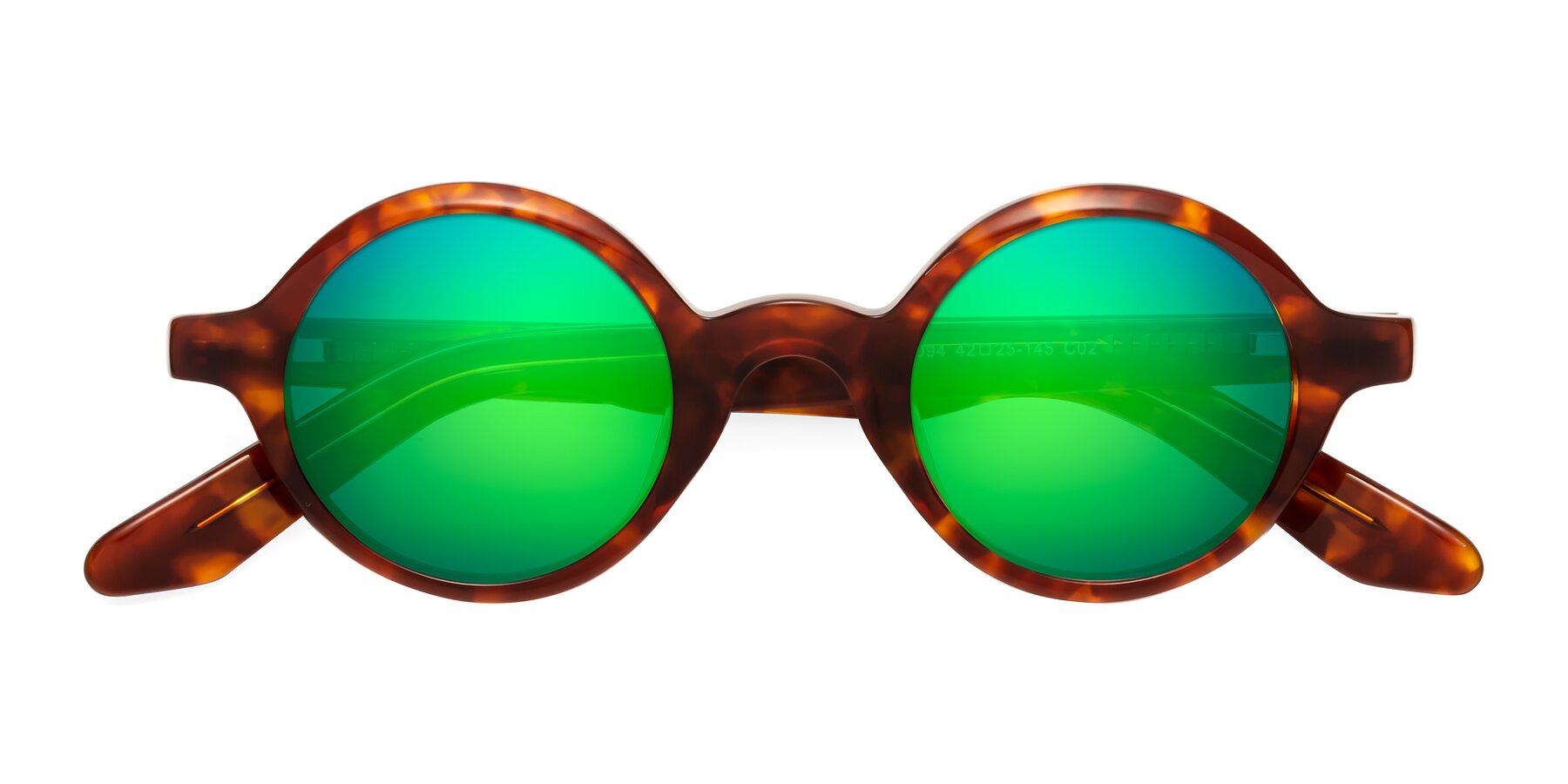 Folded Front of School in Tortoise with Green Mirrored Lenses