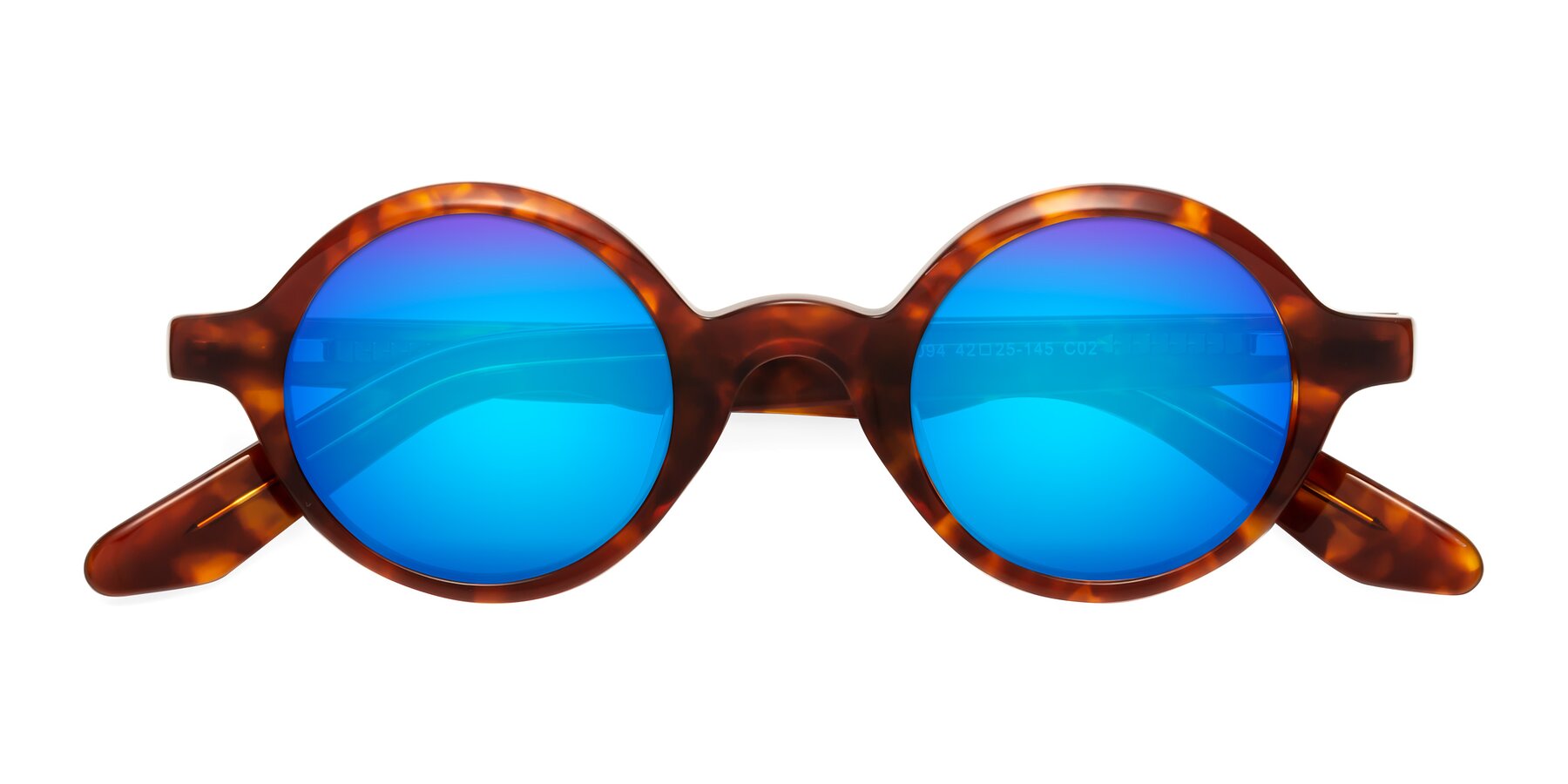 Folded Front of School in Tortoise with Blue Mirrored Lenses