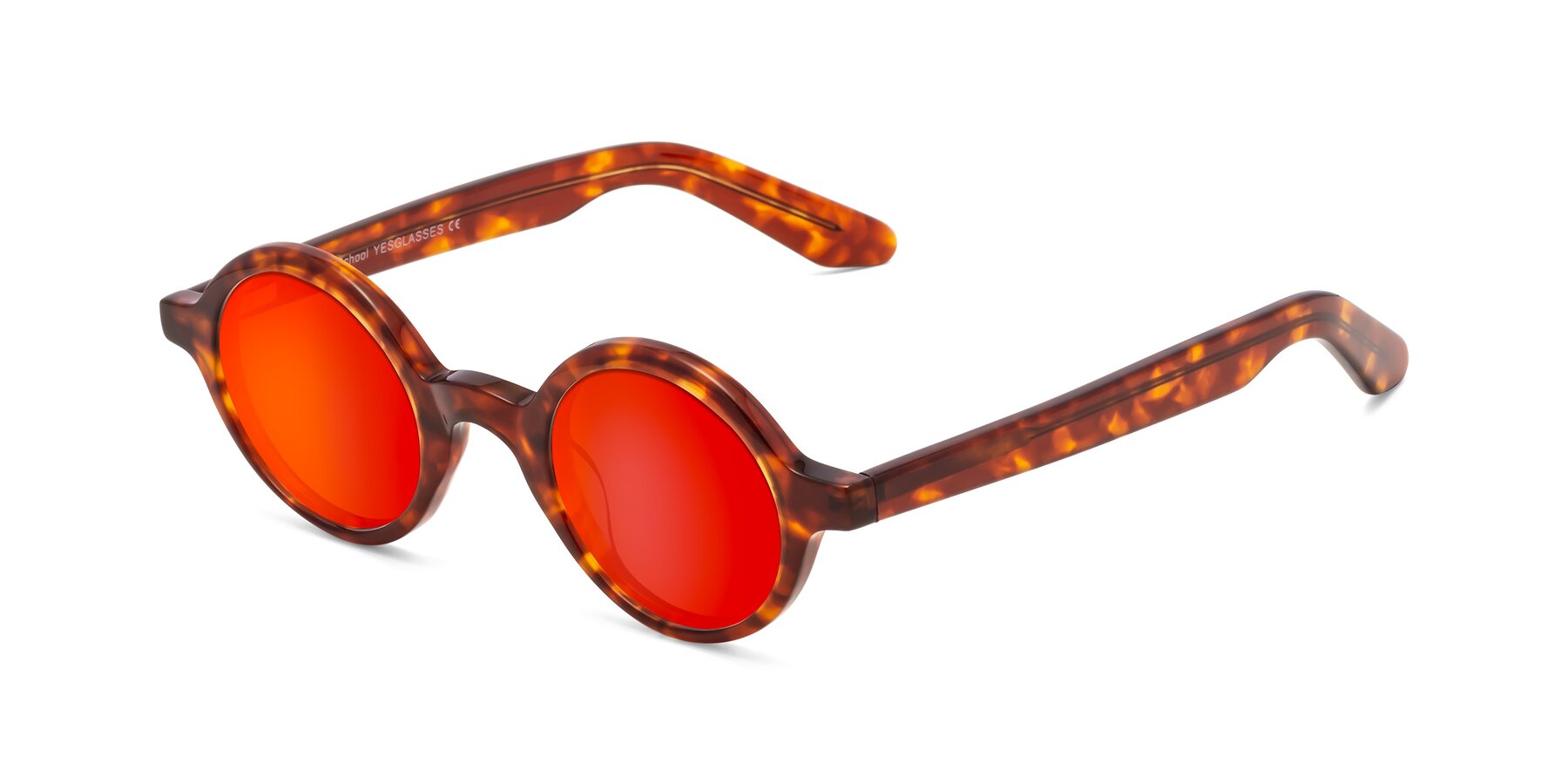 Angle of School in Tortoise with Red Gold Mirrored Lenses