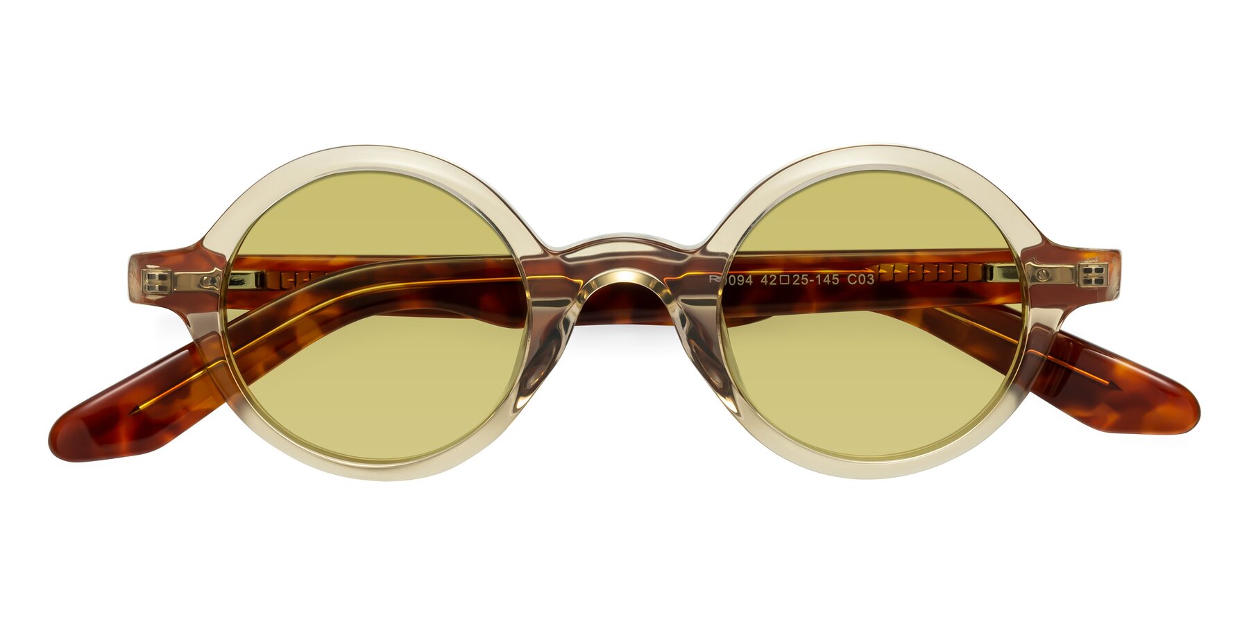 Folded Front of School in Champagne-Tortoise with Medium Champagne Tinted Lenses
