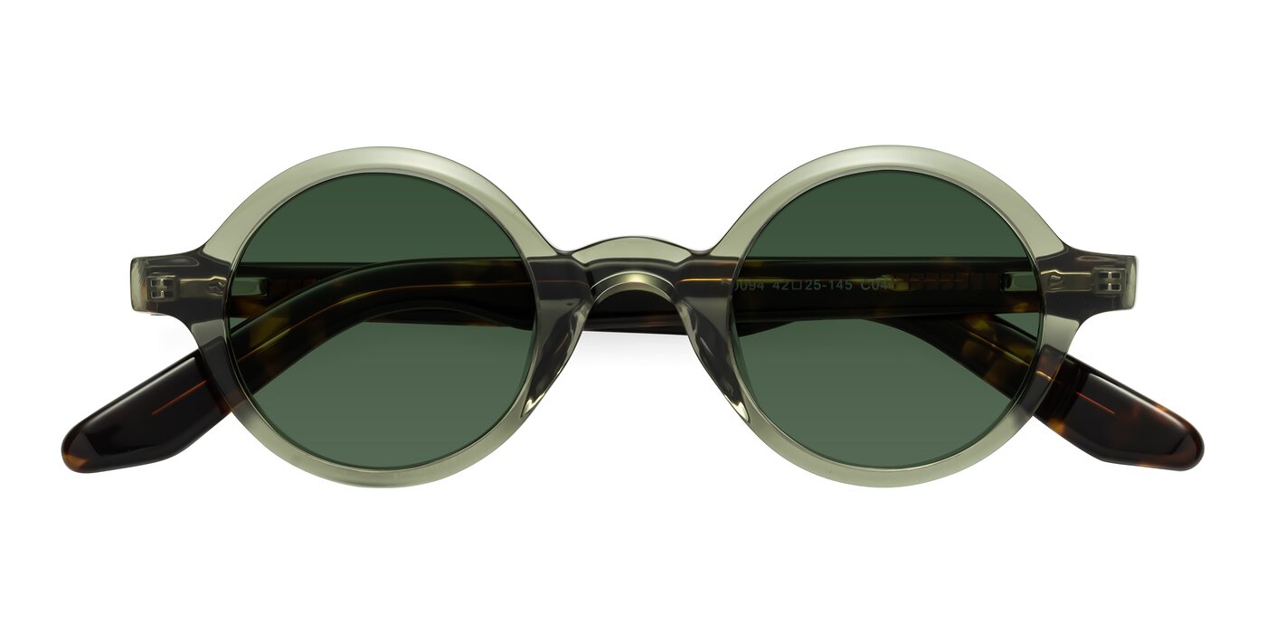 School - Green / Tortoise Tinted Sunglasses
