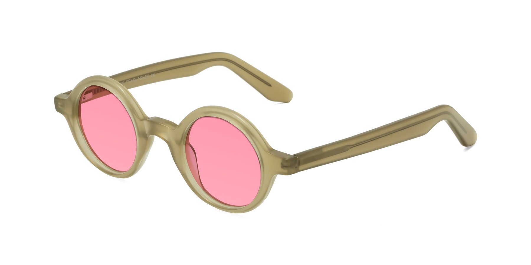 Angle of School in Sand with Pink Tinted Lenses