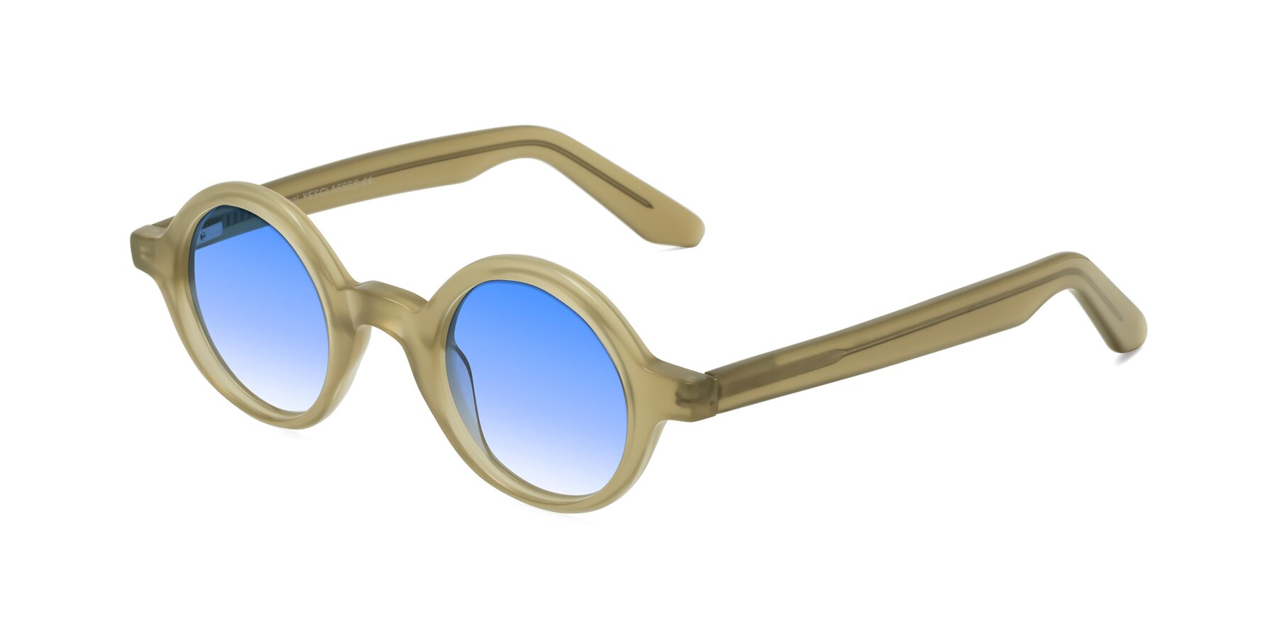 Angle of School in Sand with Blue Gradient Lenses