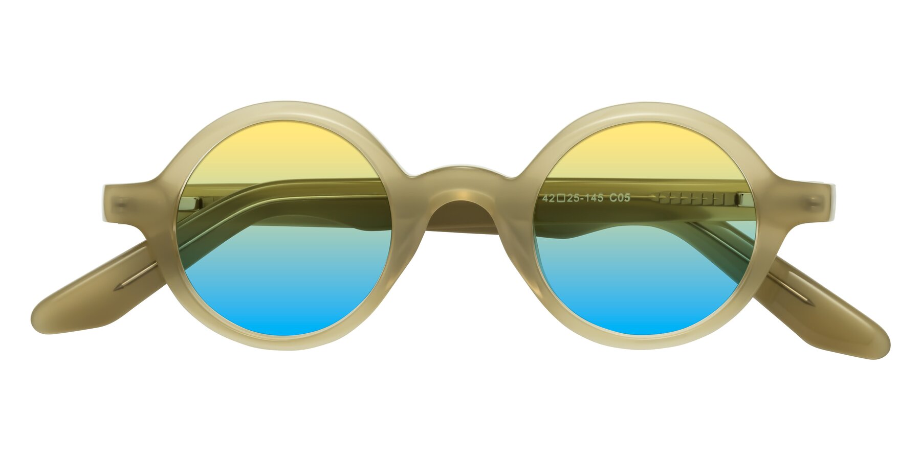 Folded Front of School in Sand with Yellow / Blue Gradient Lenses