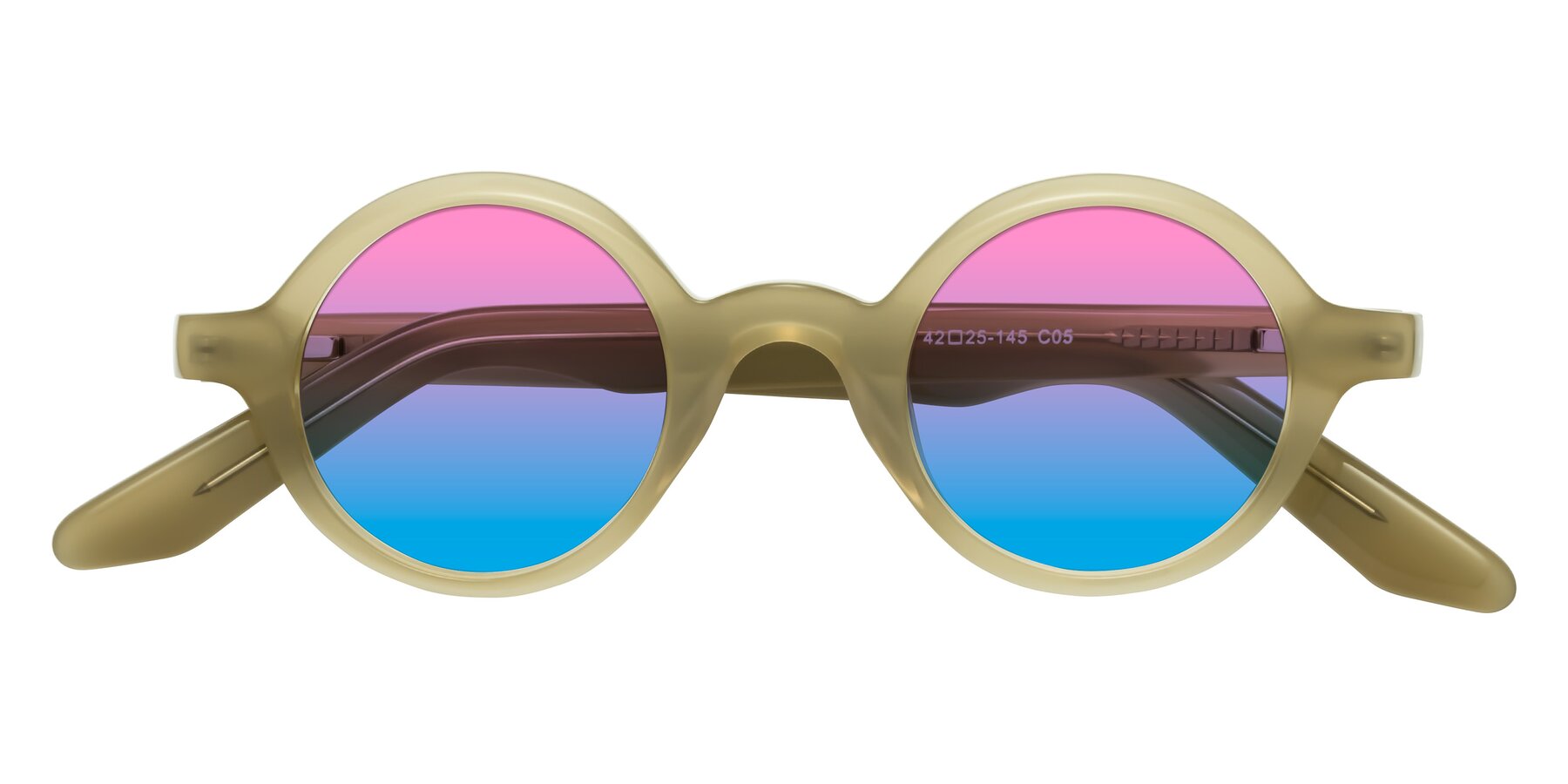 Folded Front of School in Sand with Pink / Blue Gradient Lenses