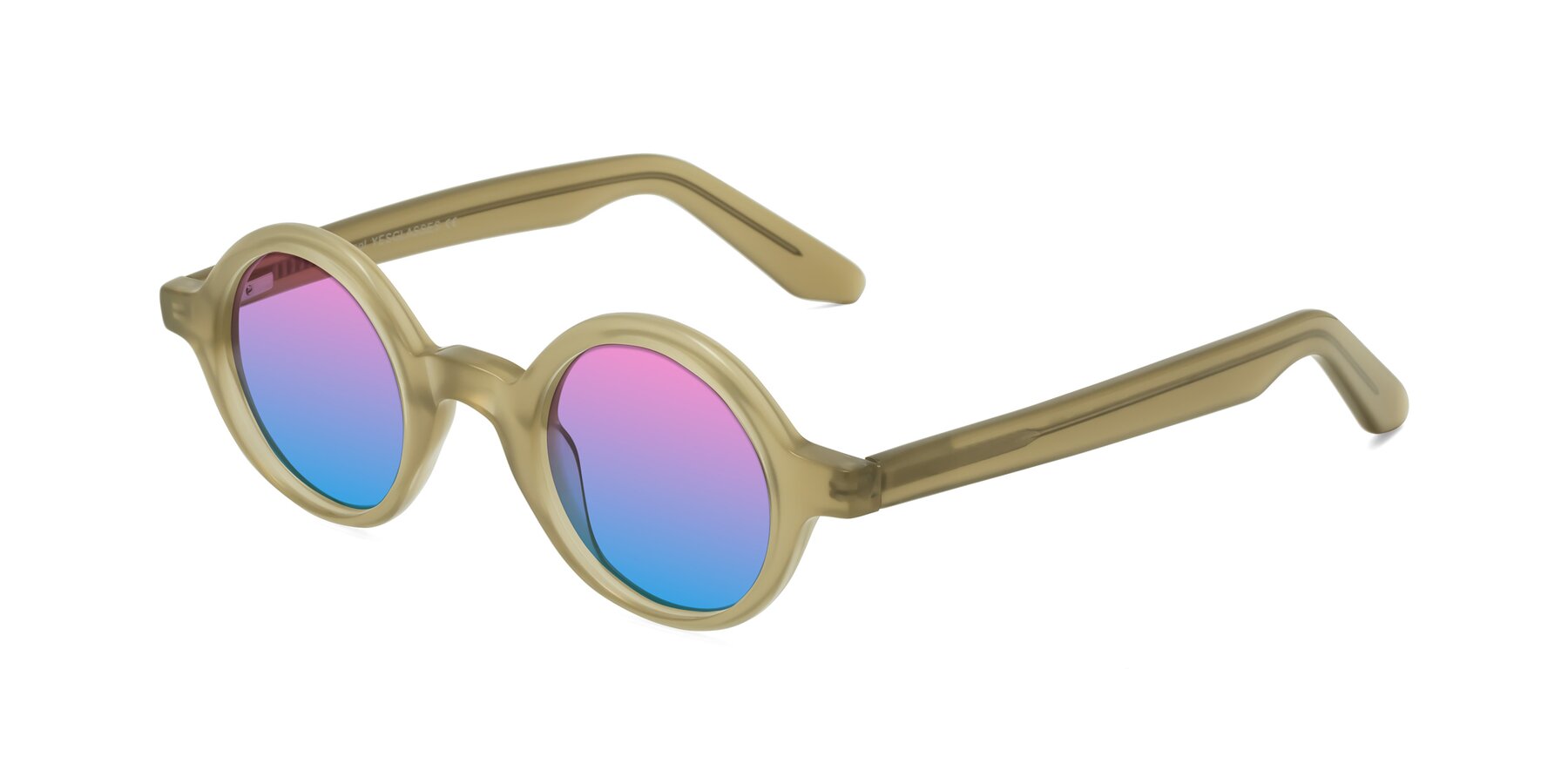 Angle of School in Sand with Pink / Blue Gradient Lenses