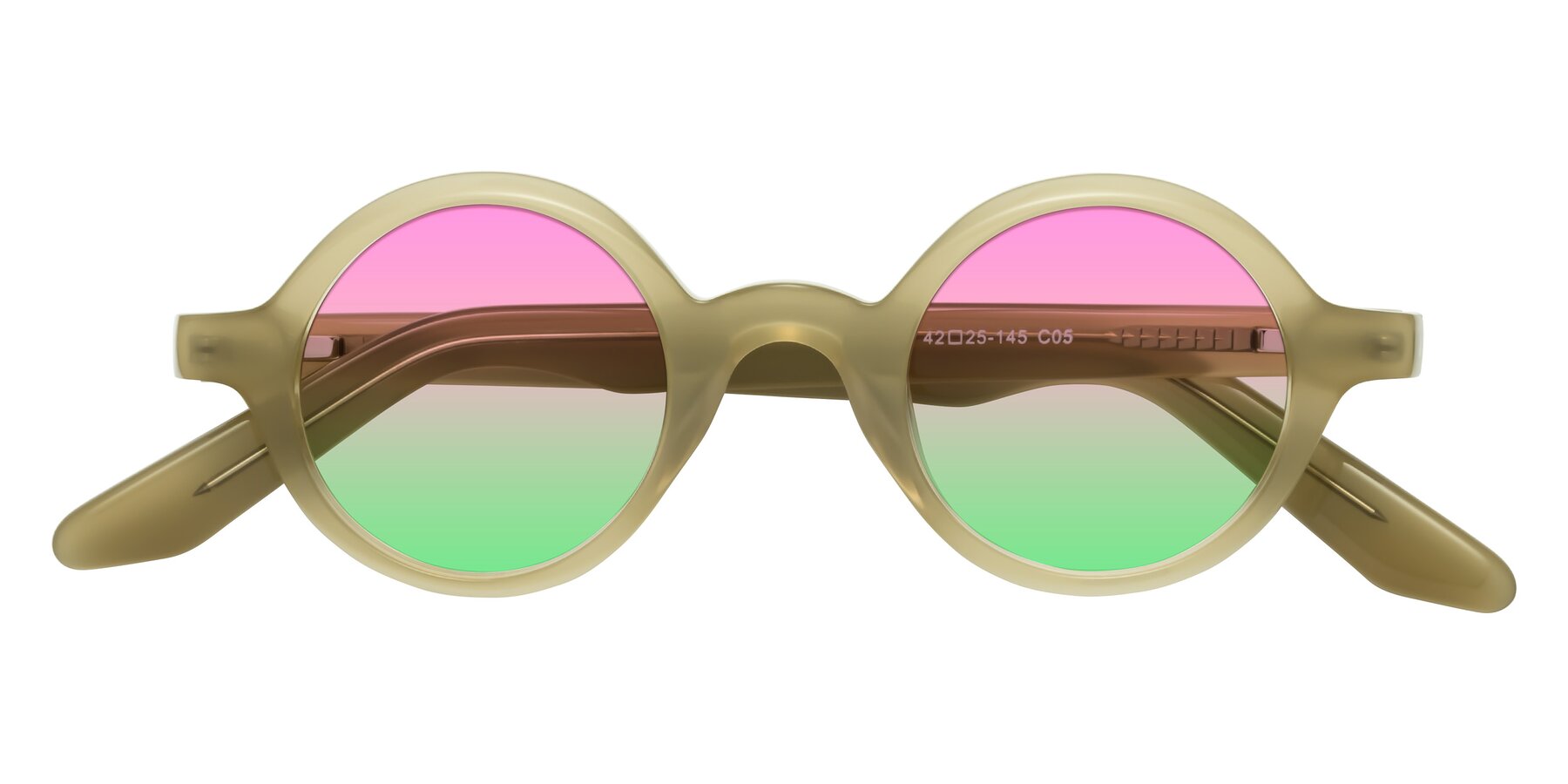 Folded Front of School in Sand with Pink / Green Gradient Lenses