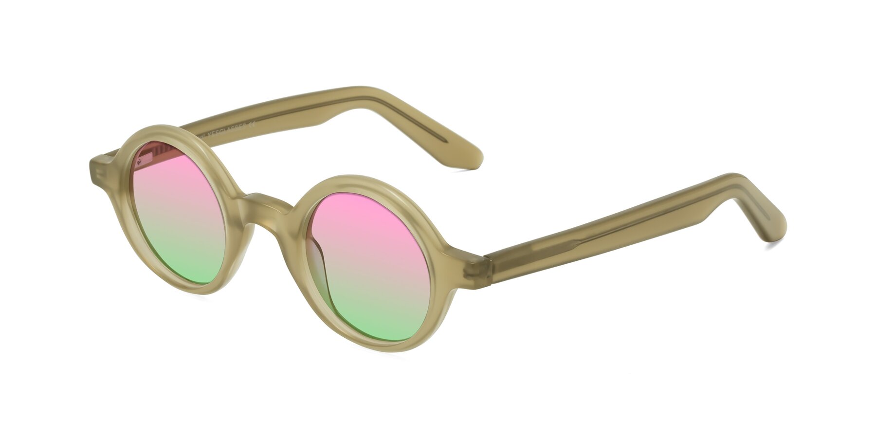 Angle of School in Sand with Pink / Green Gradient Lenses