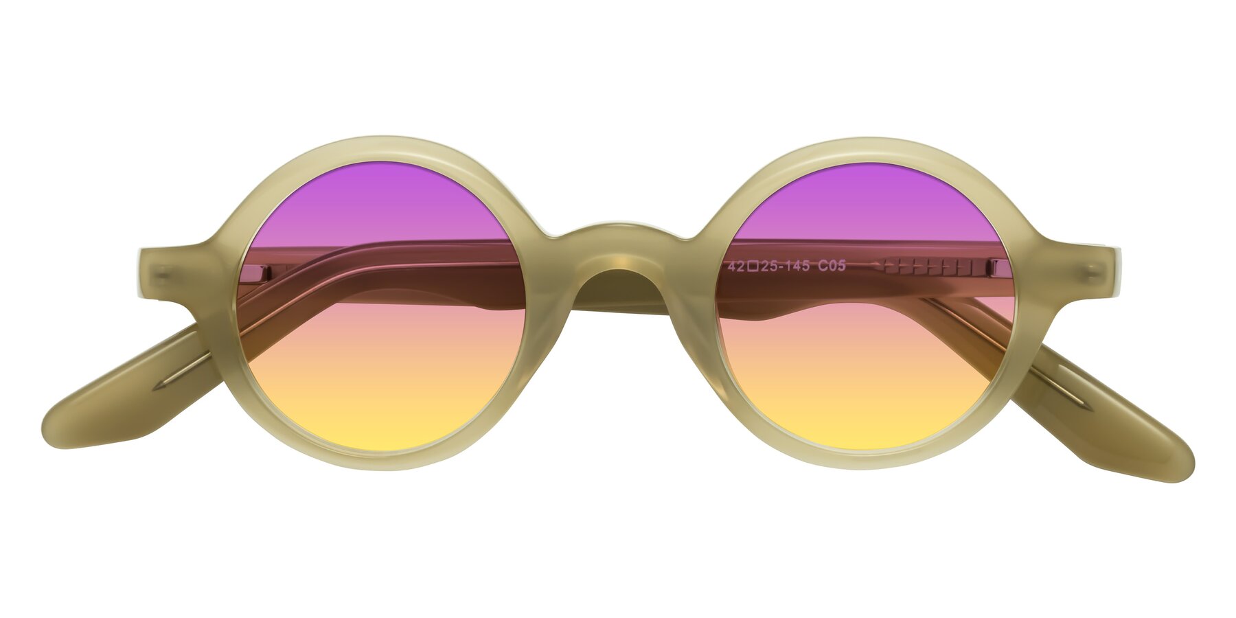 Folded Front of School in Sand with Purple / Yellow Gradient Lenses