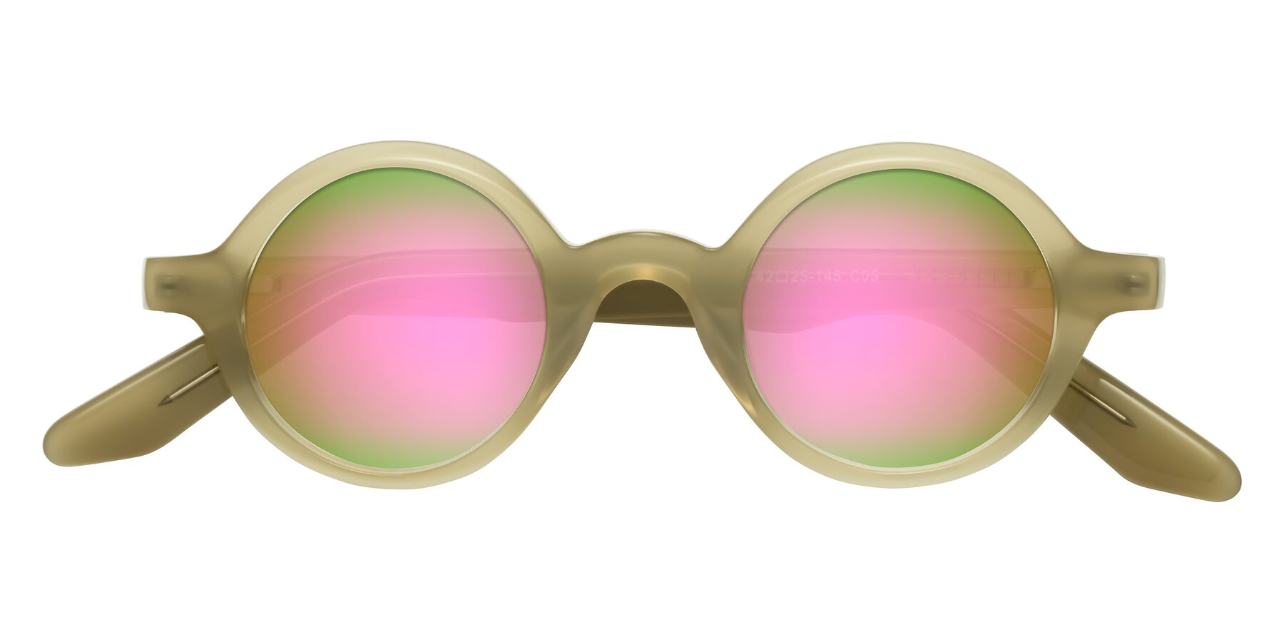 Folded Front of School in Sand with Pink Mirrored Lenses