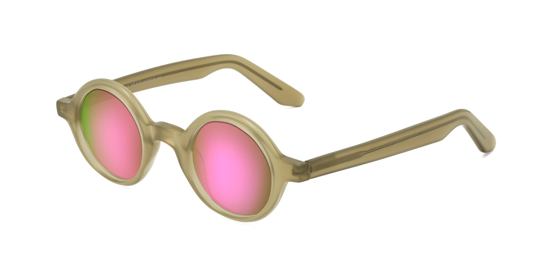 Angle of School in Sand with Pink Mirrored Lenses