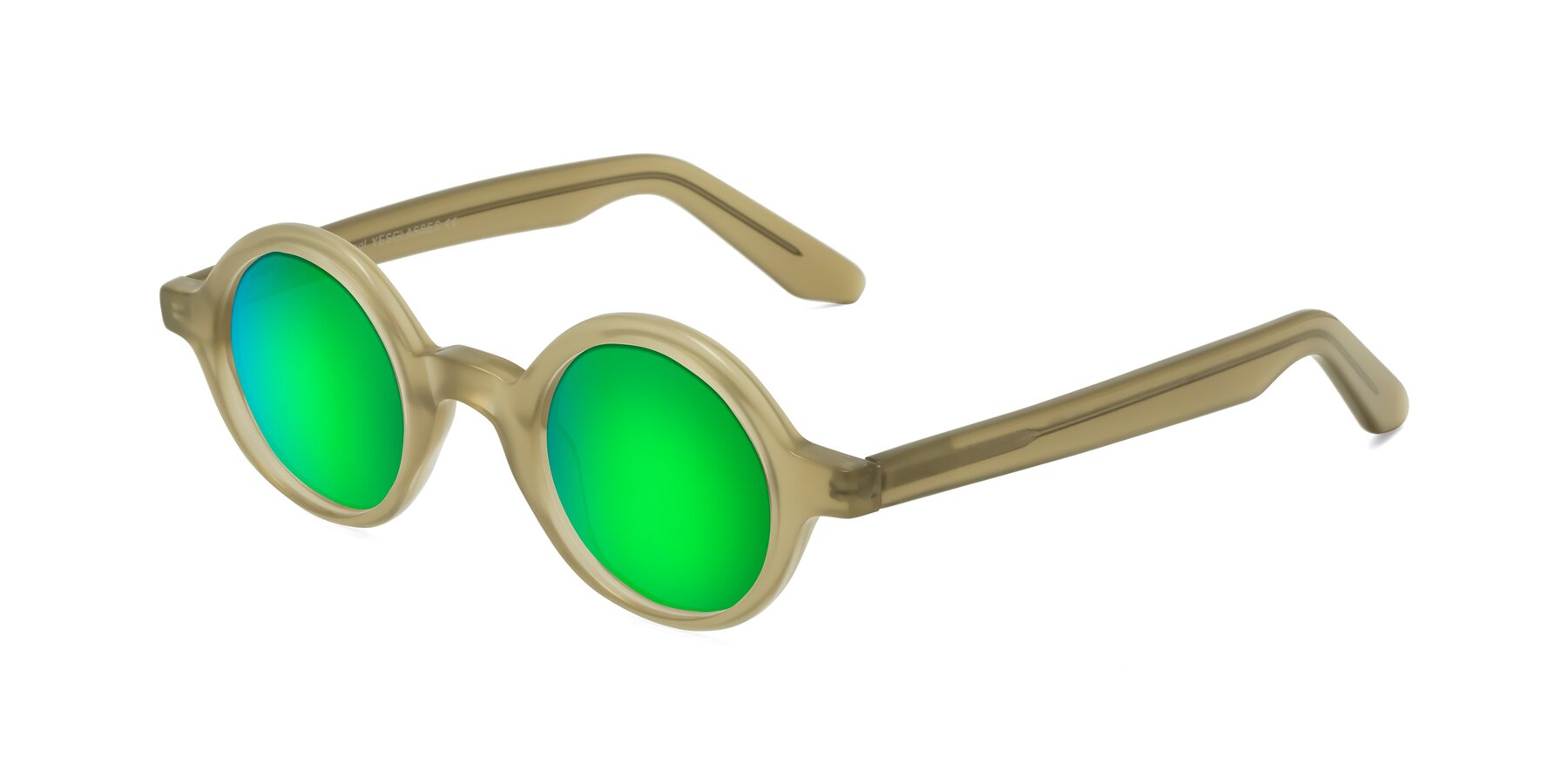 Angle of School in Sand with Green Mirrored Lenses