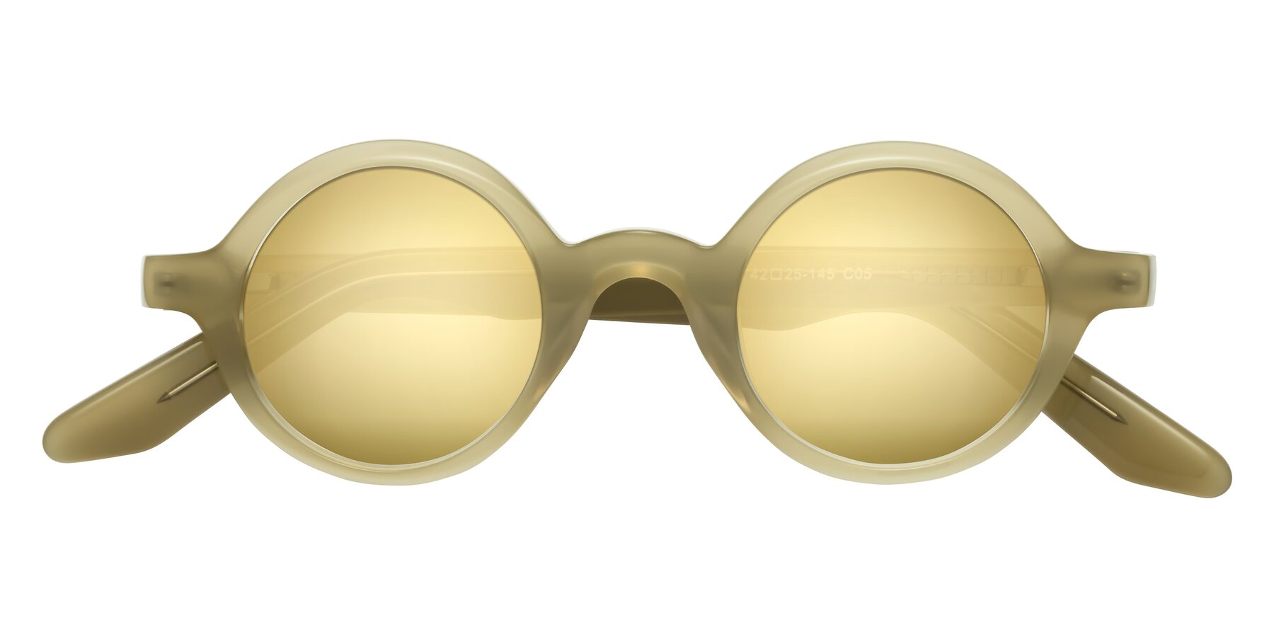 Folded Front of School in Sand with Gold Mirrored Lenses