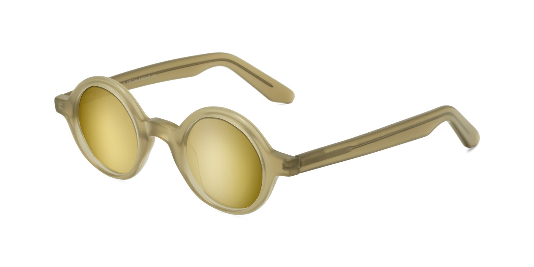 Angle of School in Sand with Gold Mirrored Lenses