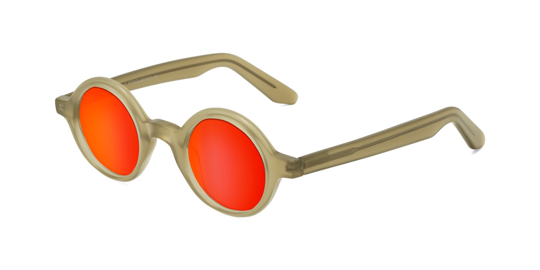 Angle of School in Sand with Red Gold Mirrored Lenses