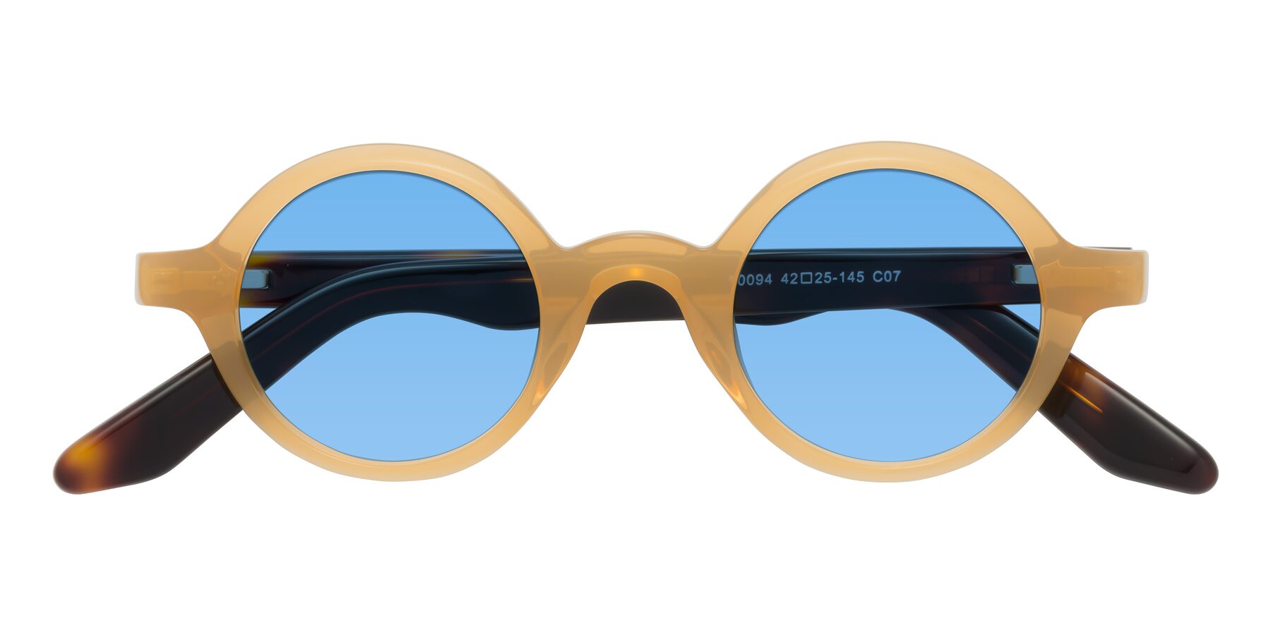 Folded Front of School in Light Orange with Medium Blue Tinted Lenses