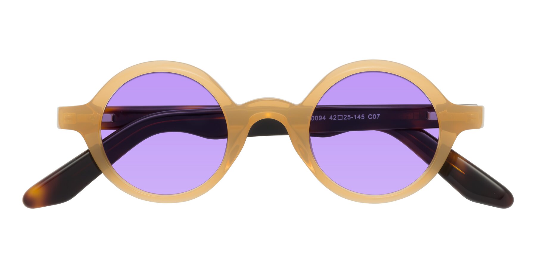 Folded Front of School in Light Orange with Medium Purple Tinted Lenses