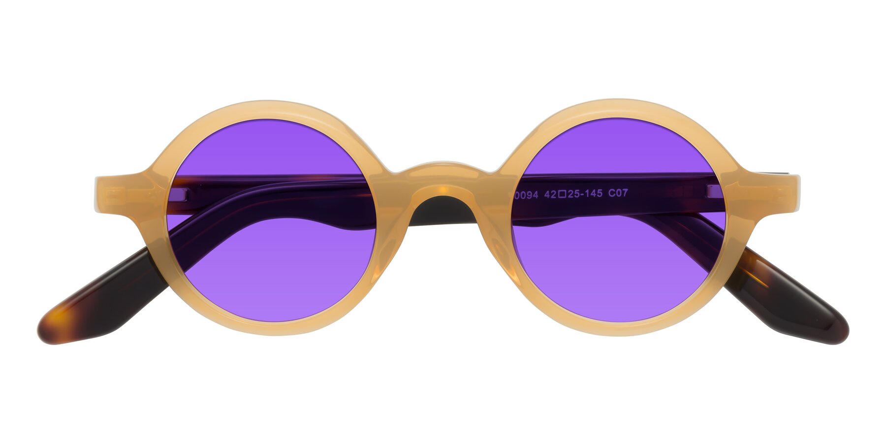 Folded Front of School in Light Orange with Purple Tinted Lenses