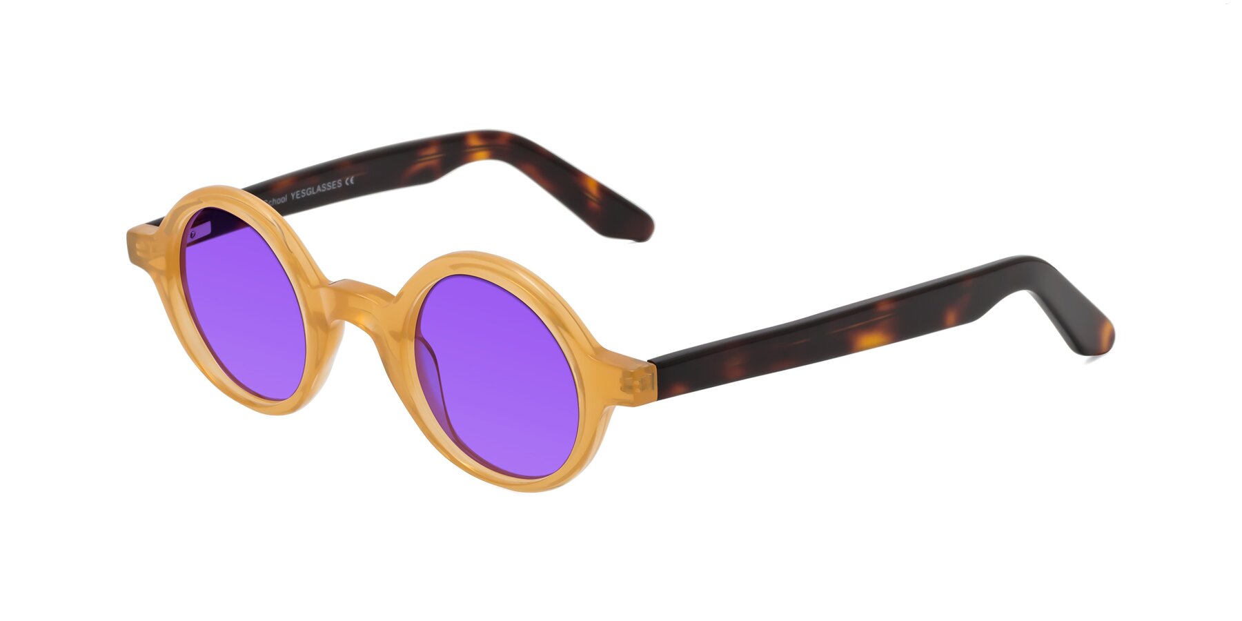 Angle of School in Light Orange with Purple Tinted Lenses