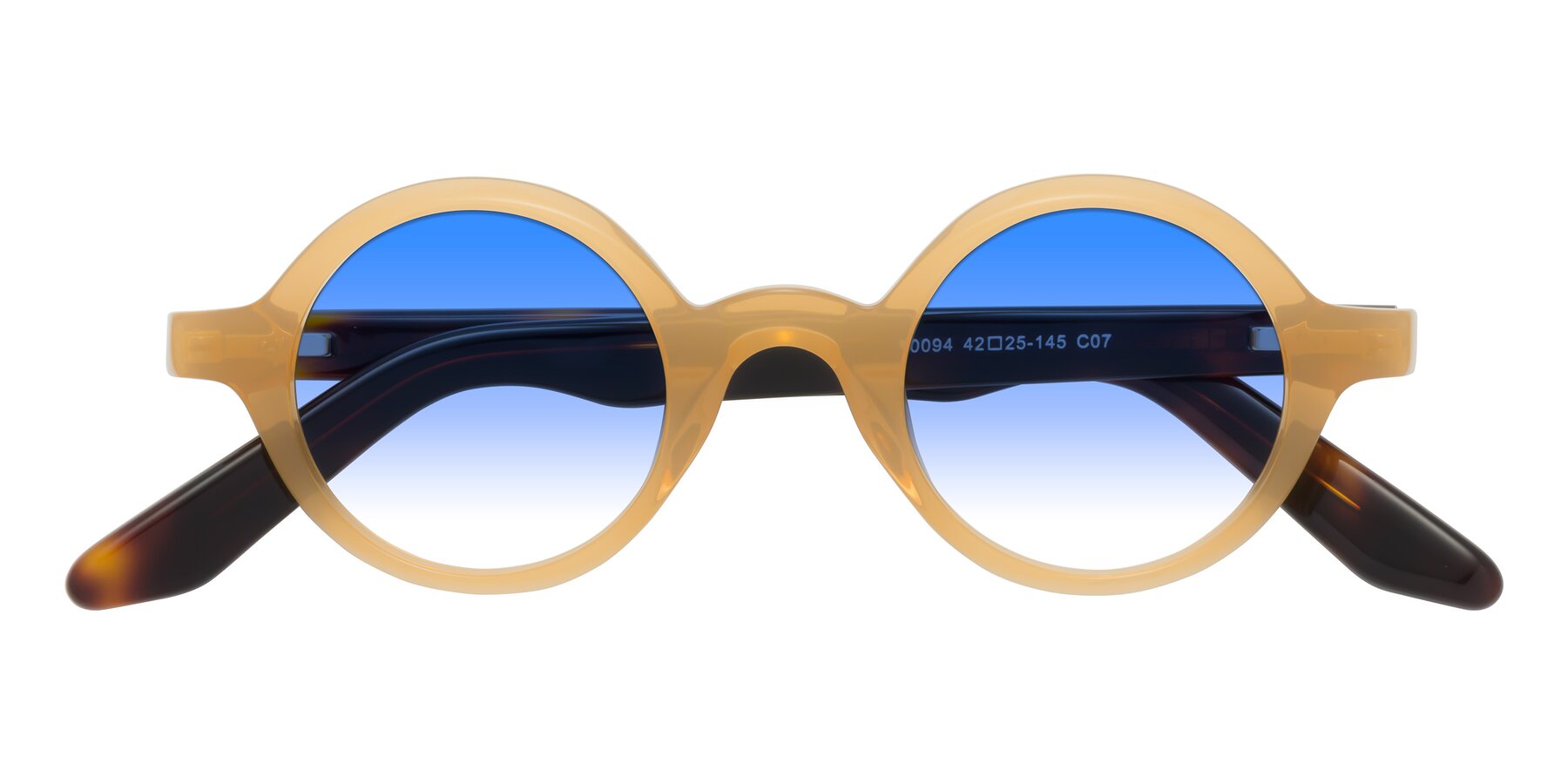 Folded Front of School in Light Orange with Blue Gradient Lenses