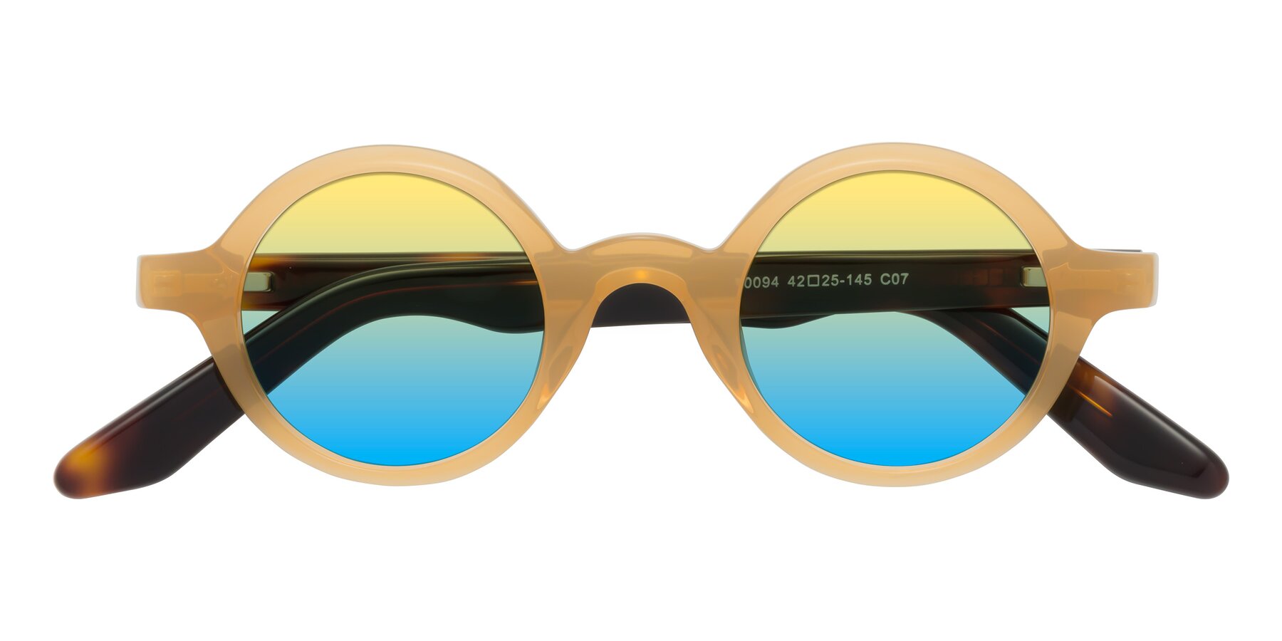 Folded Front of School in Light Orange with Yellow / Blue Gradient Lenses