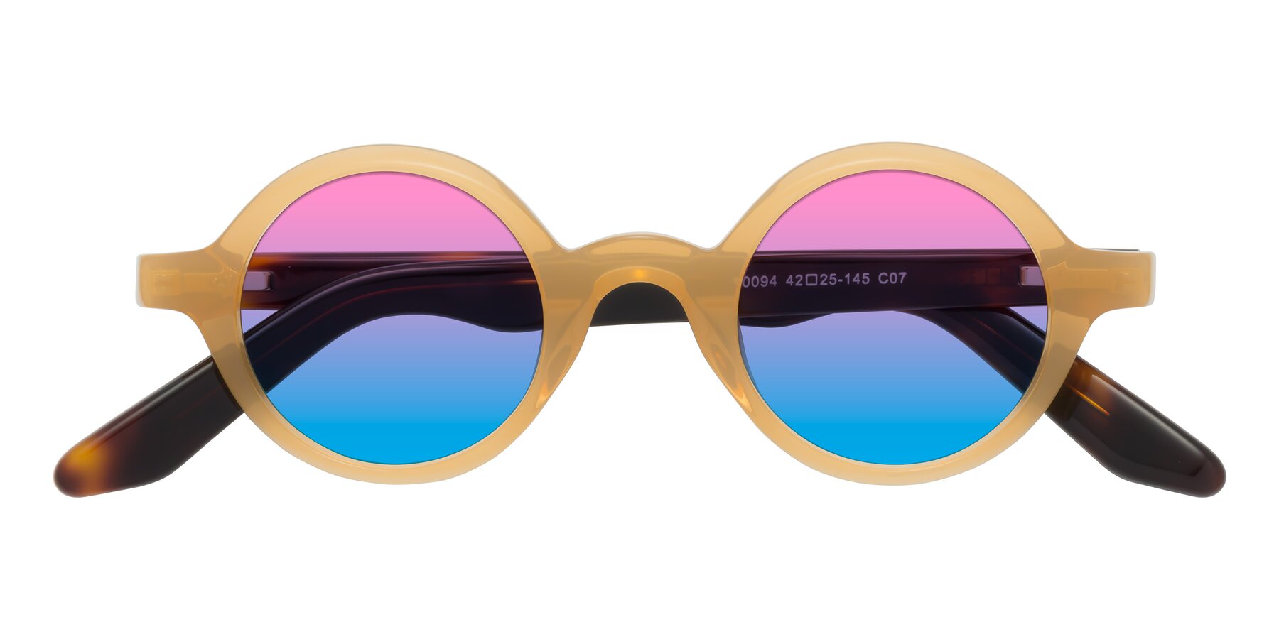 Folded Front of School in Light Orange with Pink / Blue Gradient Lenses