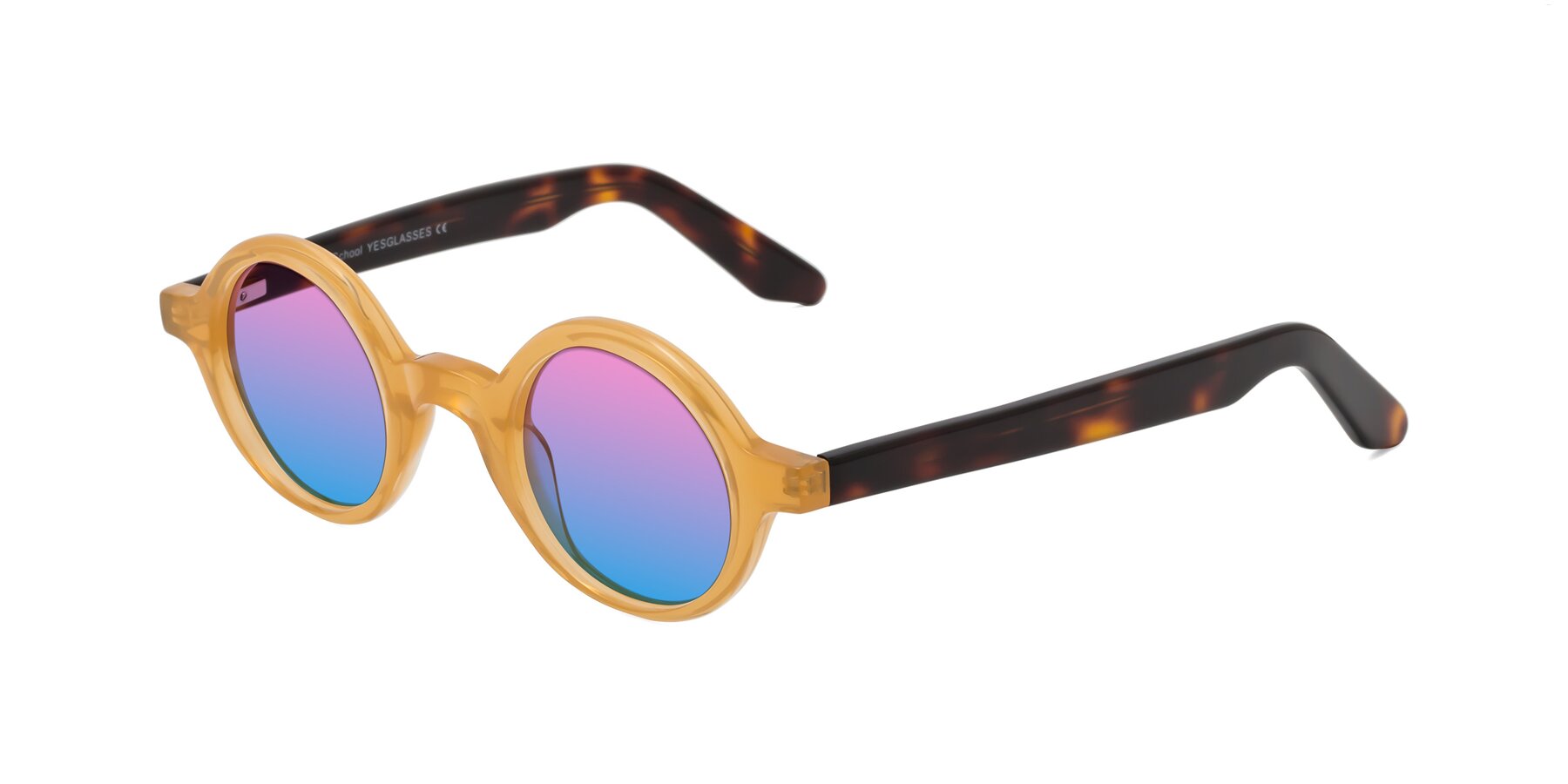 Angle of School in Light Orange with Pink / Blue Gradient Lenses