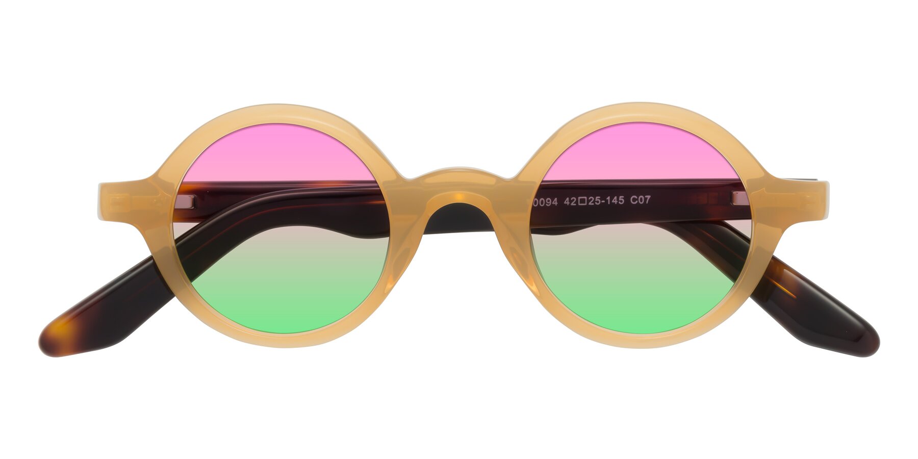 Folded Front of School in Light Orange with Pink / Green Gradient Lenses