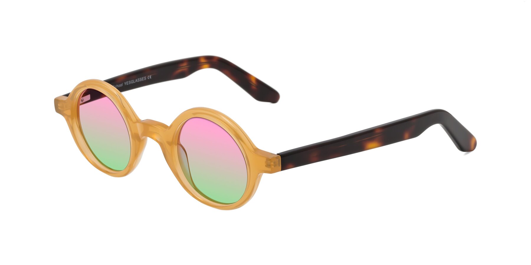 Angle of School in Light Orange with Pink / Green Gradient Lenses