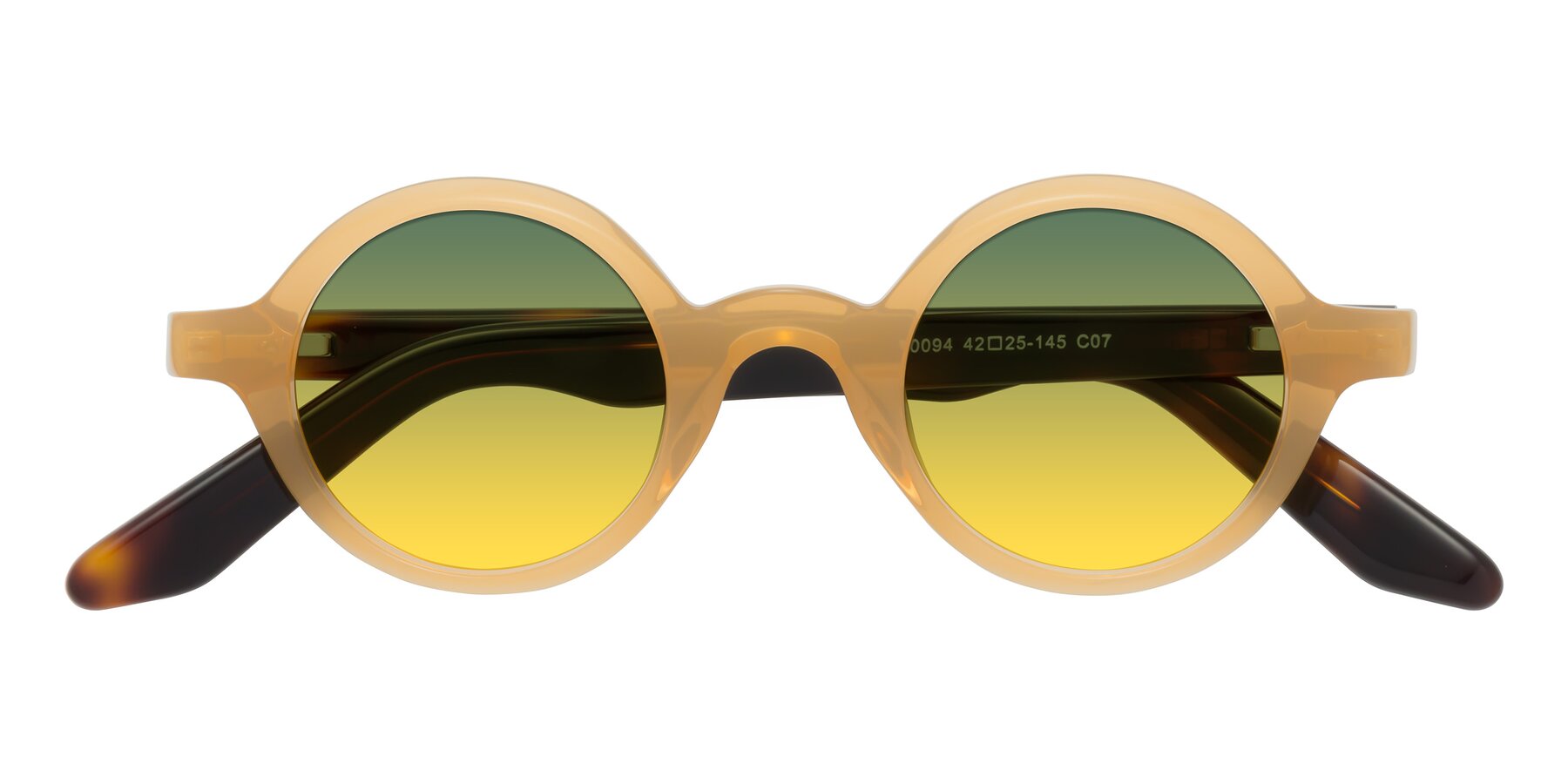 Folded Front of School in Light Orange with Green / Yellow Gradient Lenses