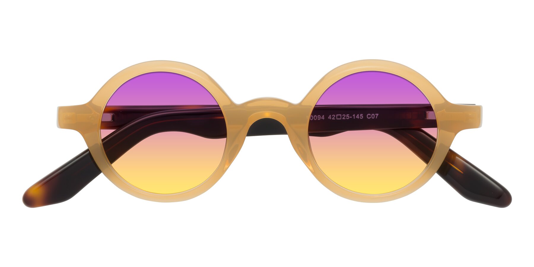 Folded Front of School in Light Orange with Purple / Yellow Gradient Lenses