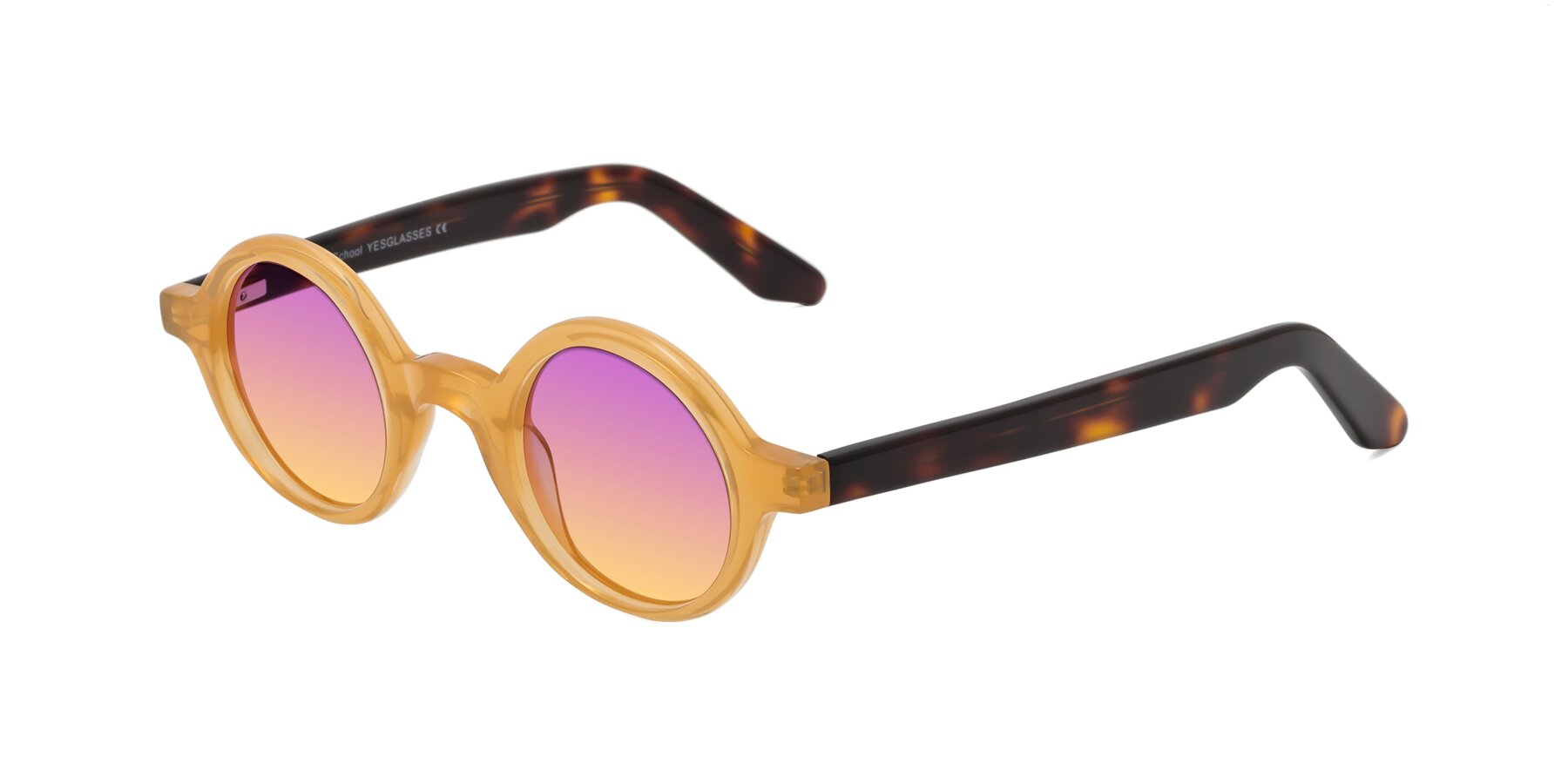 Angle of School in Light Orange with Purple / Yellow Gradient Lenses