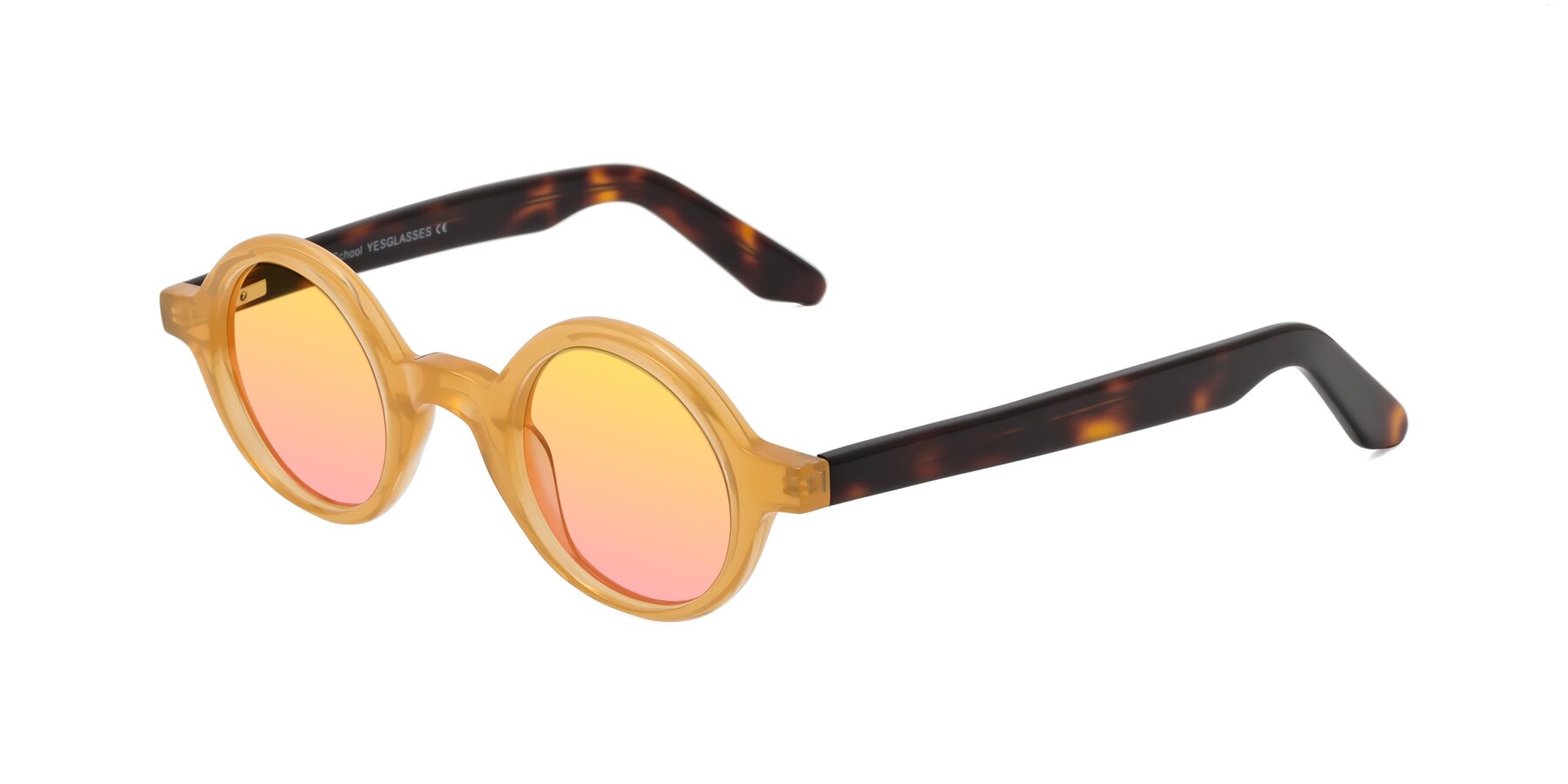 Angle of School in Light Orange with Yellow / Pink Gradient Lenses