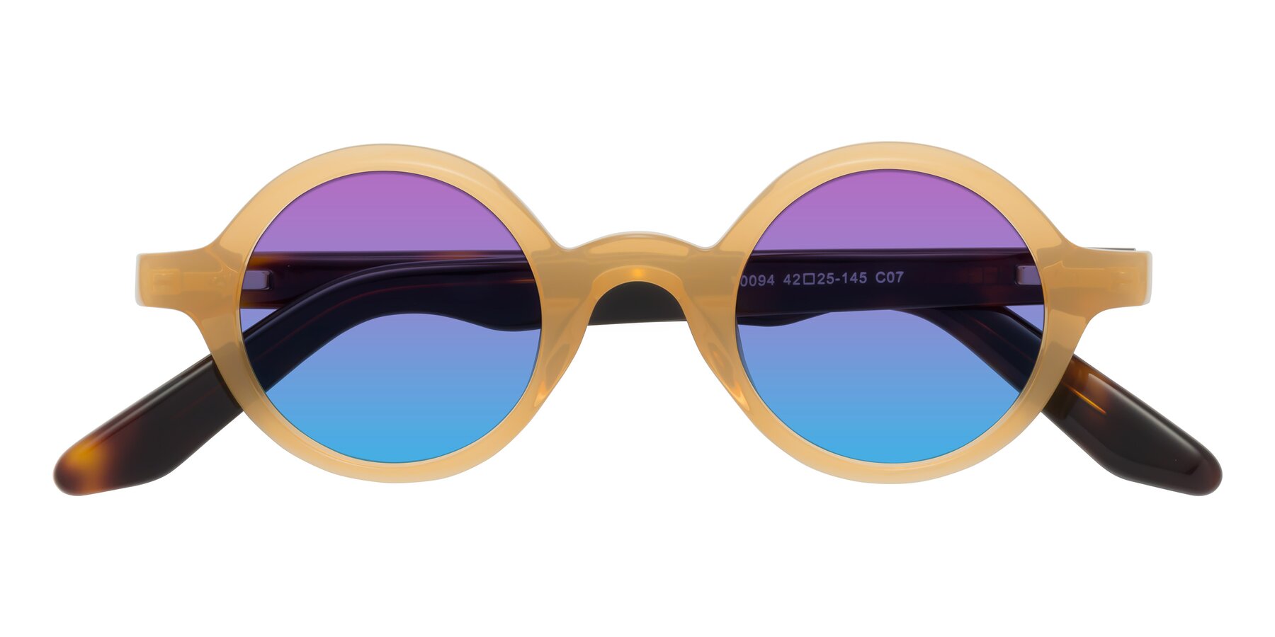 Folded Front of School in Light Orange with Purple / Blue Gradient Lenses